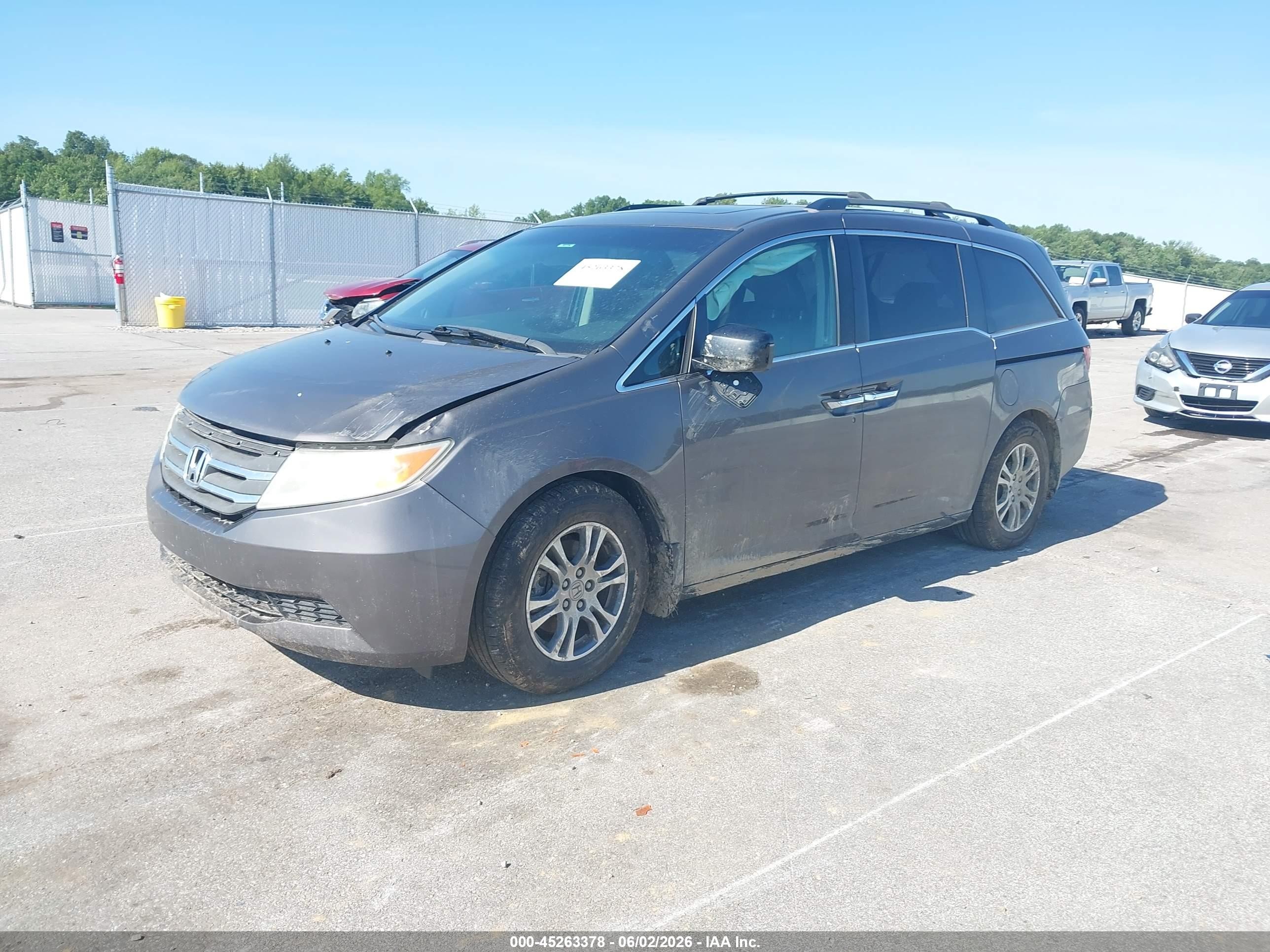 2011 Honda Odyssey Ex-l Gray vin: 5FNRL5H63BB066261