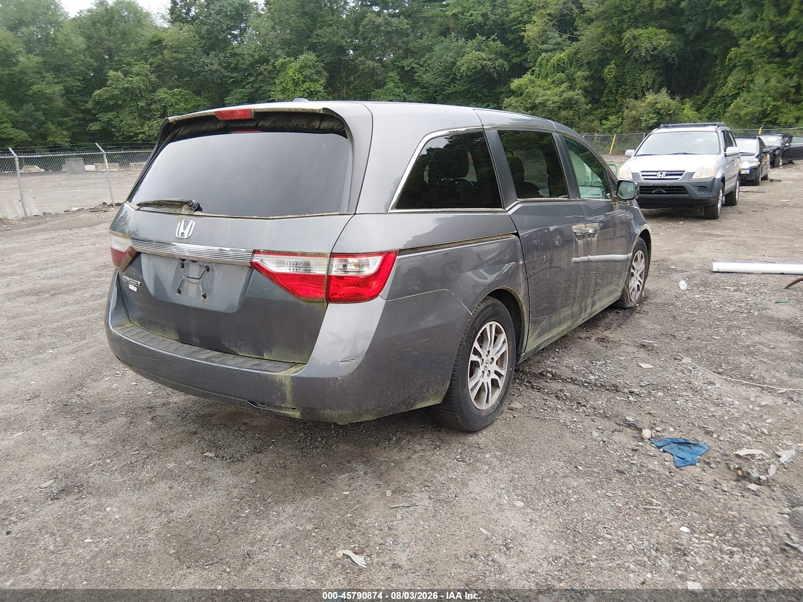 2011 Honda Odyssey Ex-l Gray vin: 5FNRL5H63BB068429