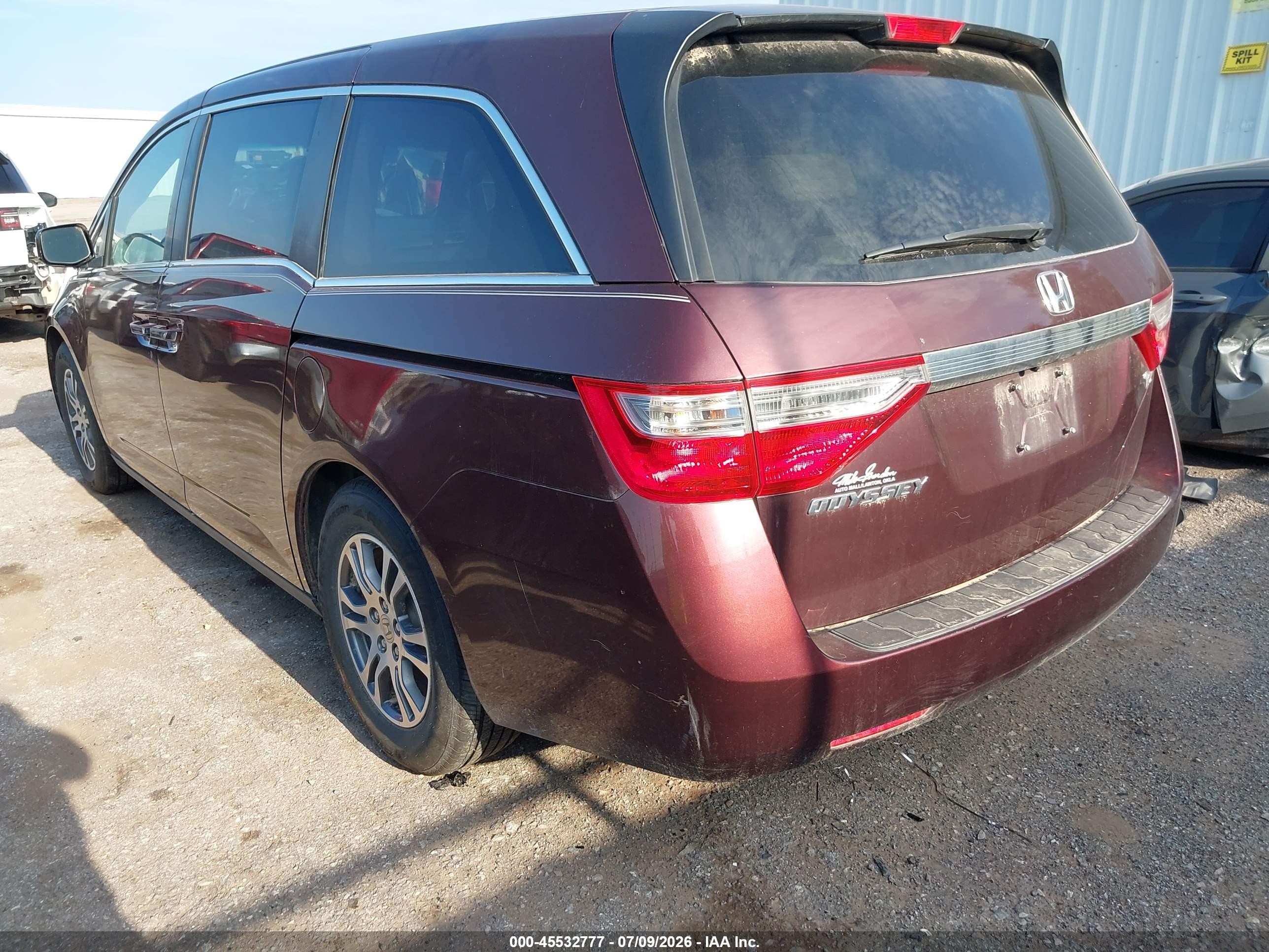 2011 Honda Odyssey Ex-l Burgundy vin: 5FNRL5H63BB074702