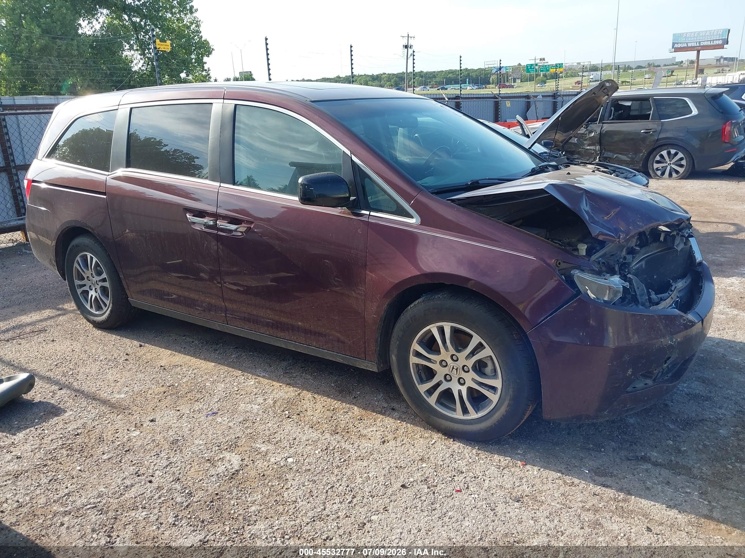 2011 Honda Odyssey Ex-l Burgundy vin: 5FNRL5H63BB074702