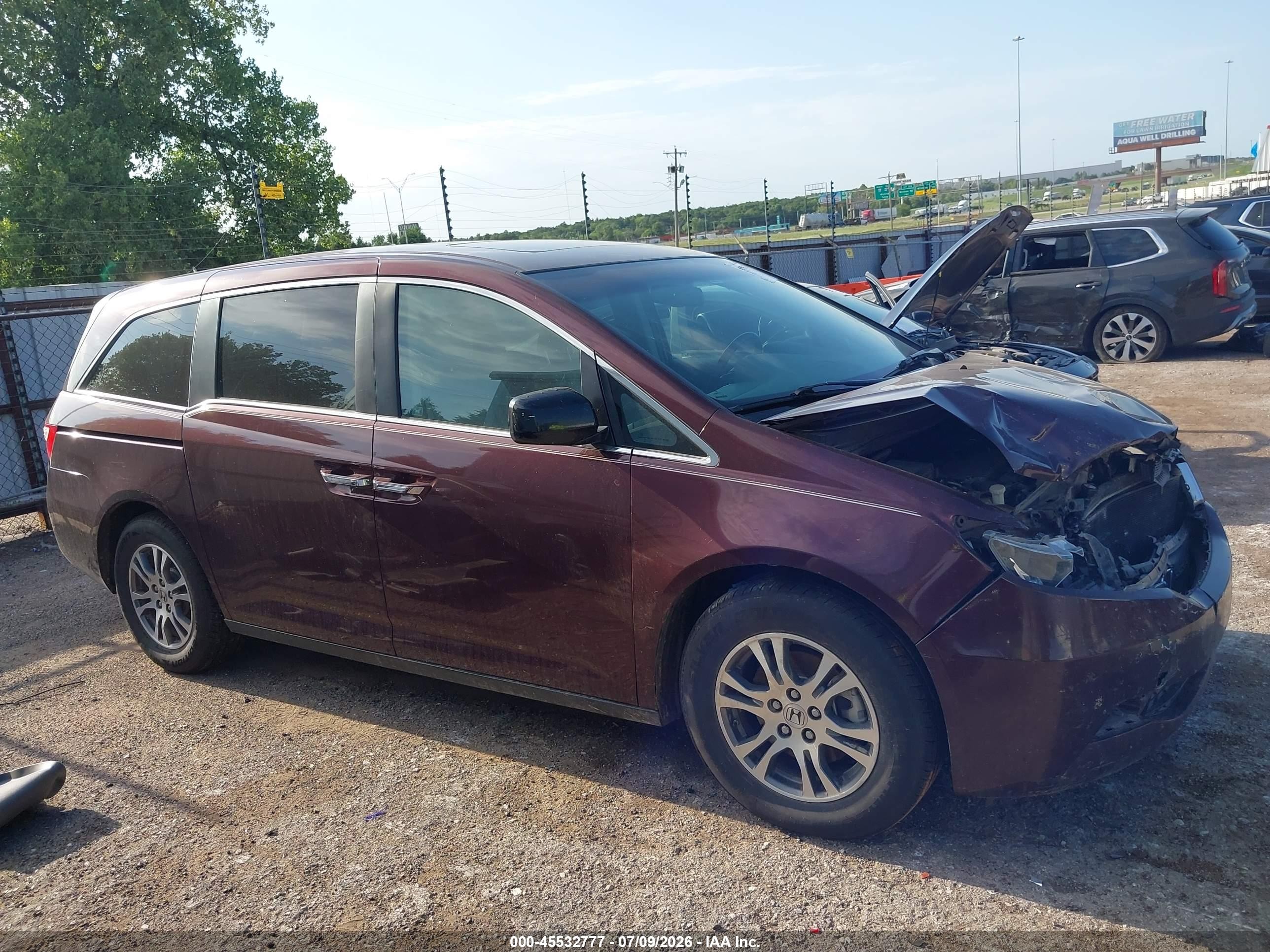 2011 Honda Odyssey Ex-l Burgundy vin: 5FNRL5H63BB074702