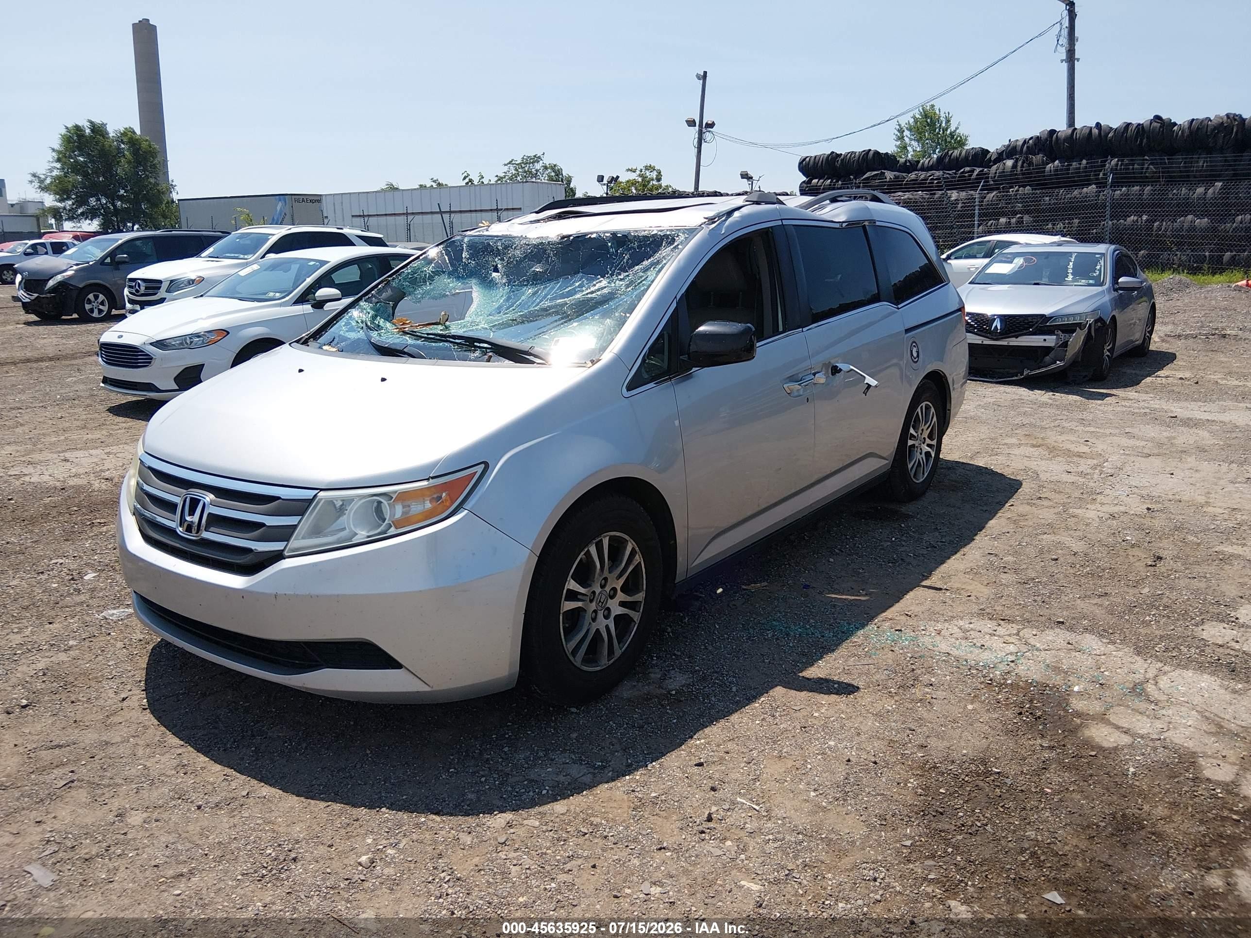 2012 Honda Odyssey Ex-l Light Blue vin: 5FNRL5H63CB007406