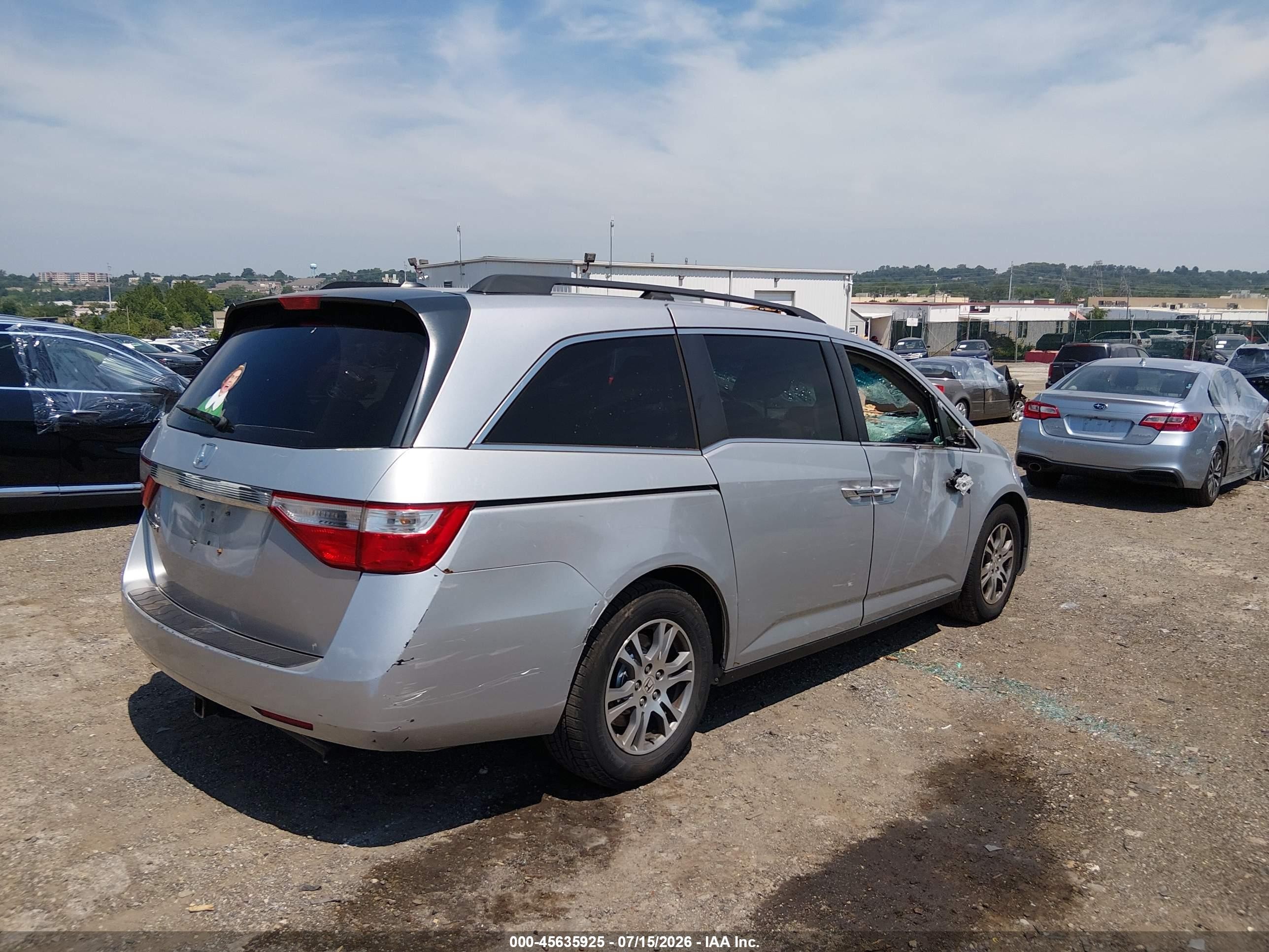 2012 Honda Odyssey Ex-l Light Blue vin: 5FNRL5H63CB007406
