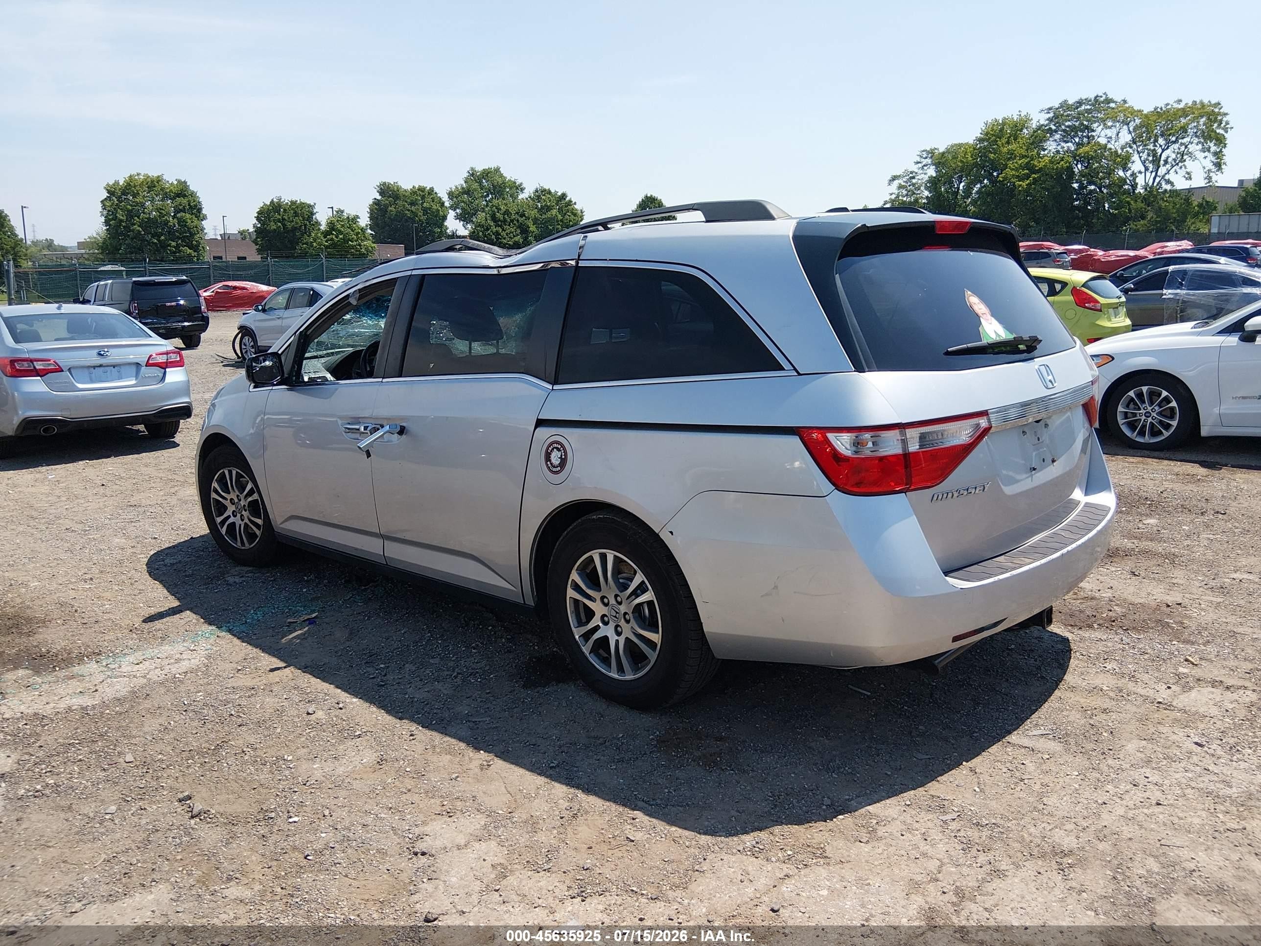 2012 Honda Odyssey Ex-l Light Blue vin: 5FNRL5H63CB007406