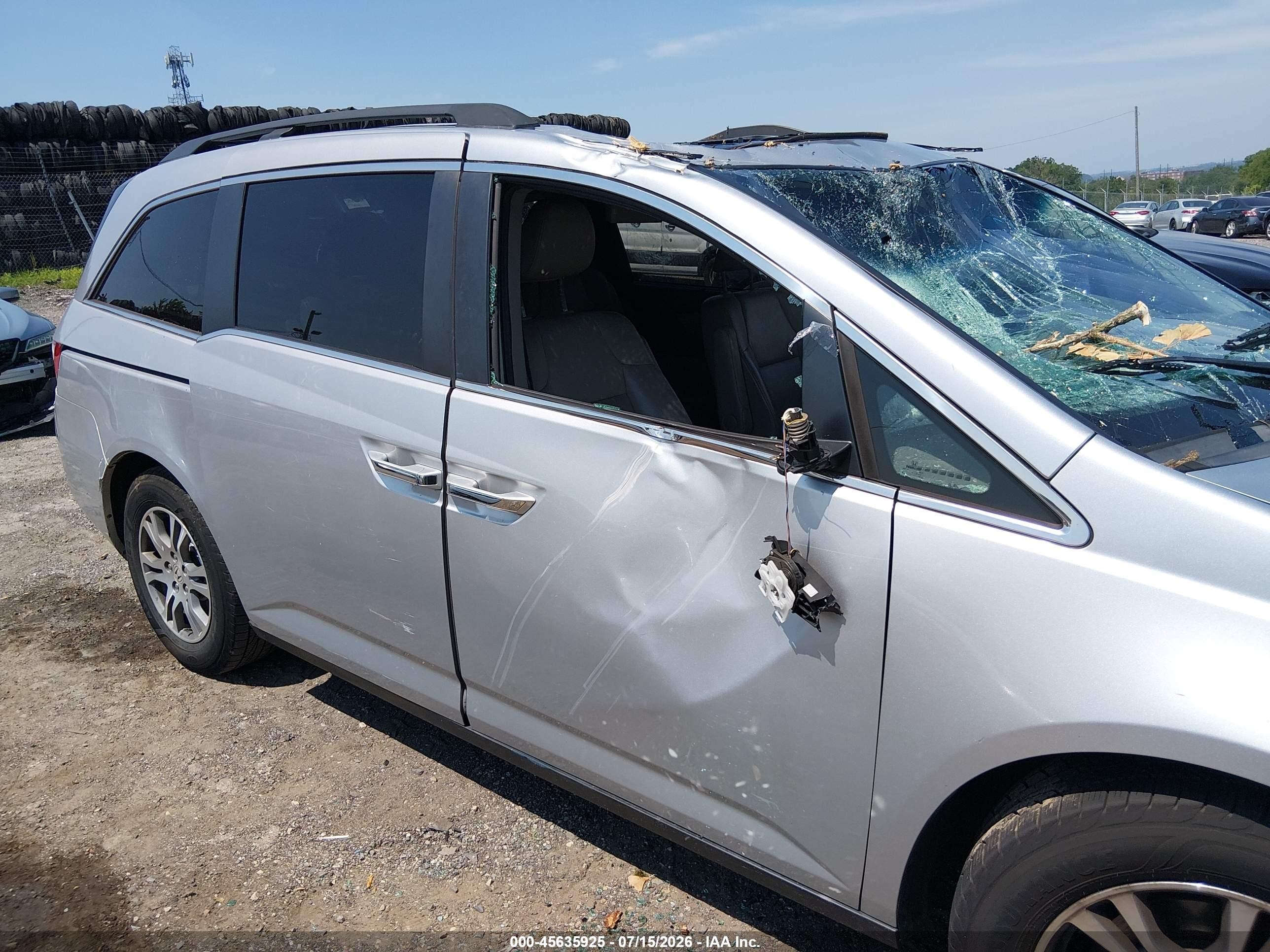 2012 Honda Odyssey Ex-l Light Blue vin: 5FNRL5H63CB007406