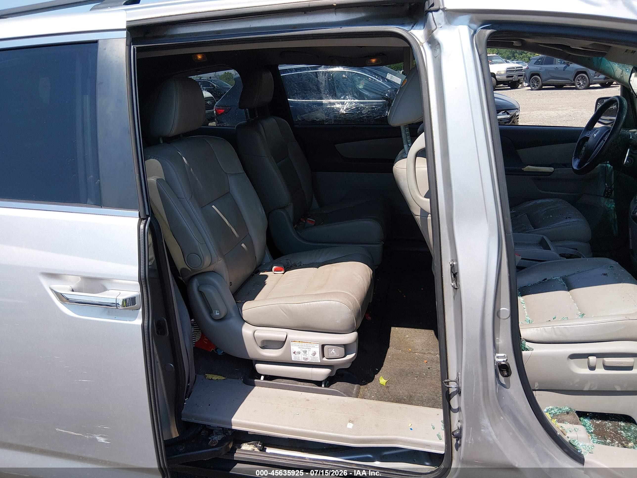 2012 Honda Odyssey Ex-l Light Blue vin: 5FNRL5H63CB007406