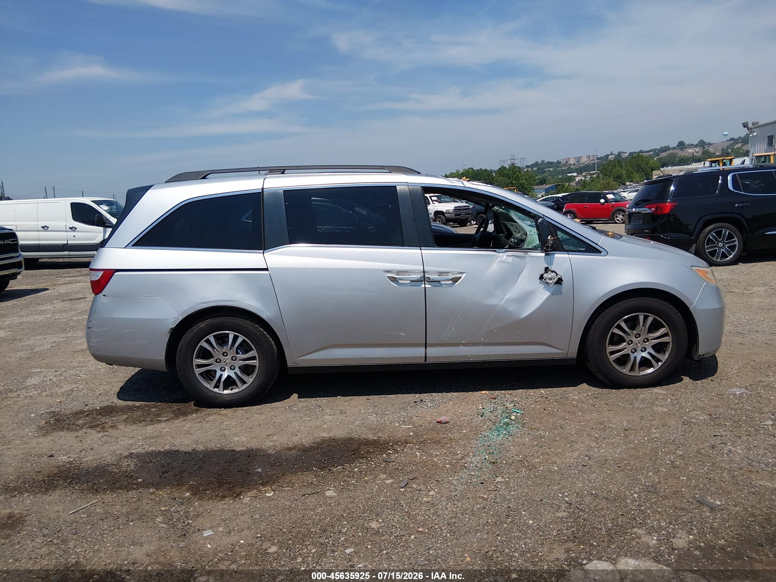 2012 Honda Odyssey Ex-l Light Blue vin: 5FNRL5H63CB007406