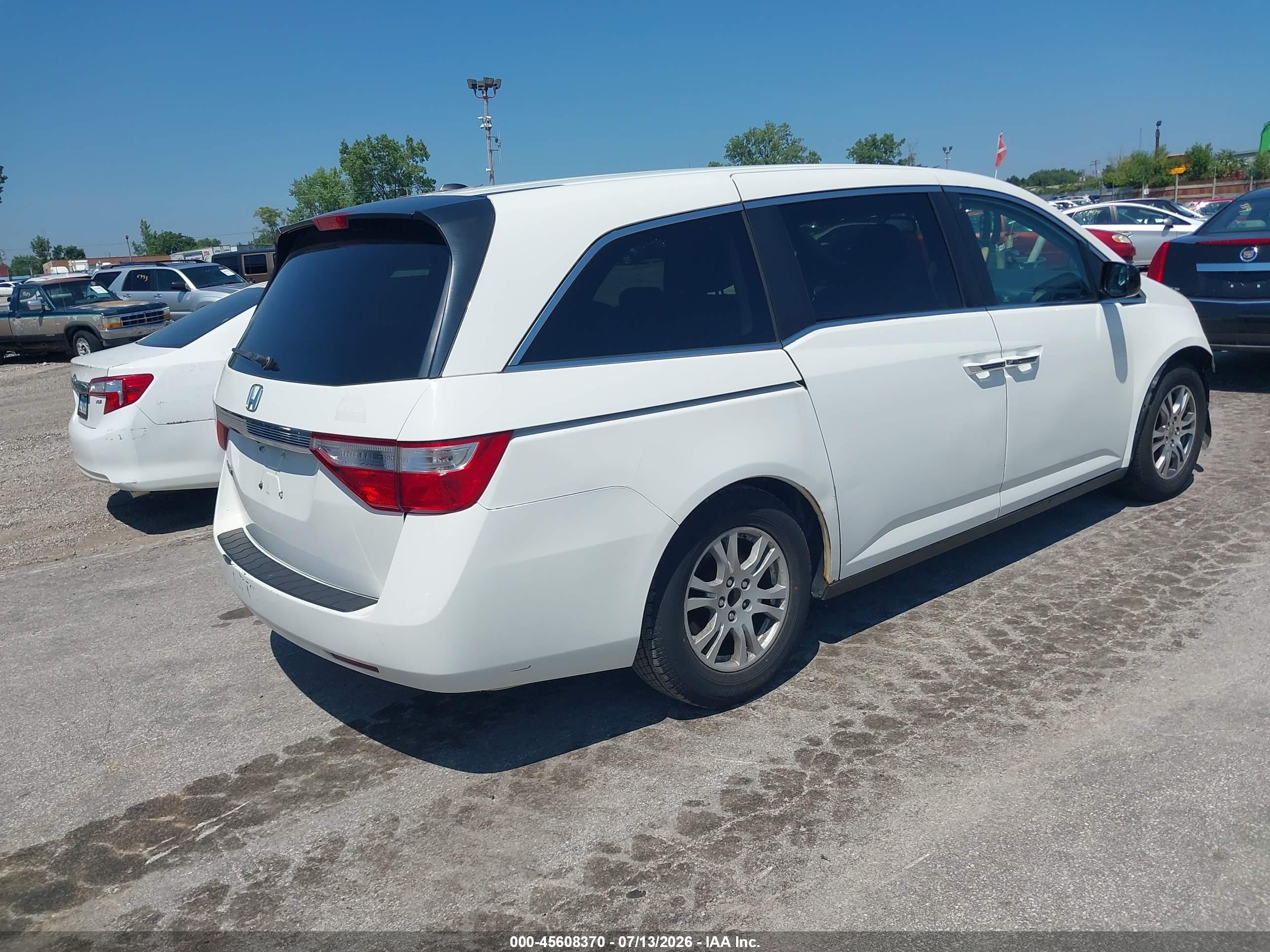 2012 Honda Odyssey Ex-l White vin: 5FNRL5H63CB009057