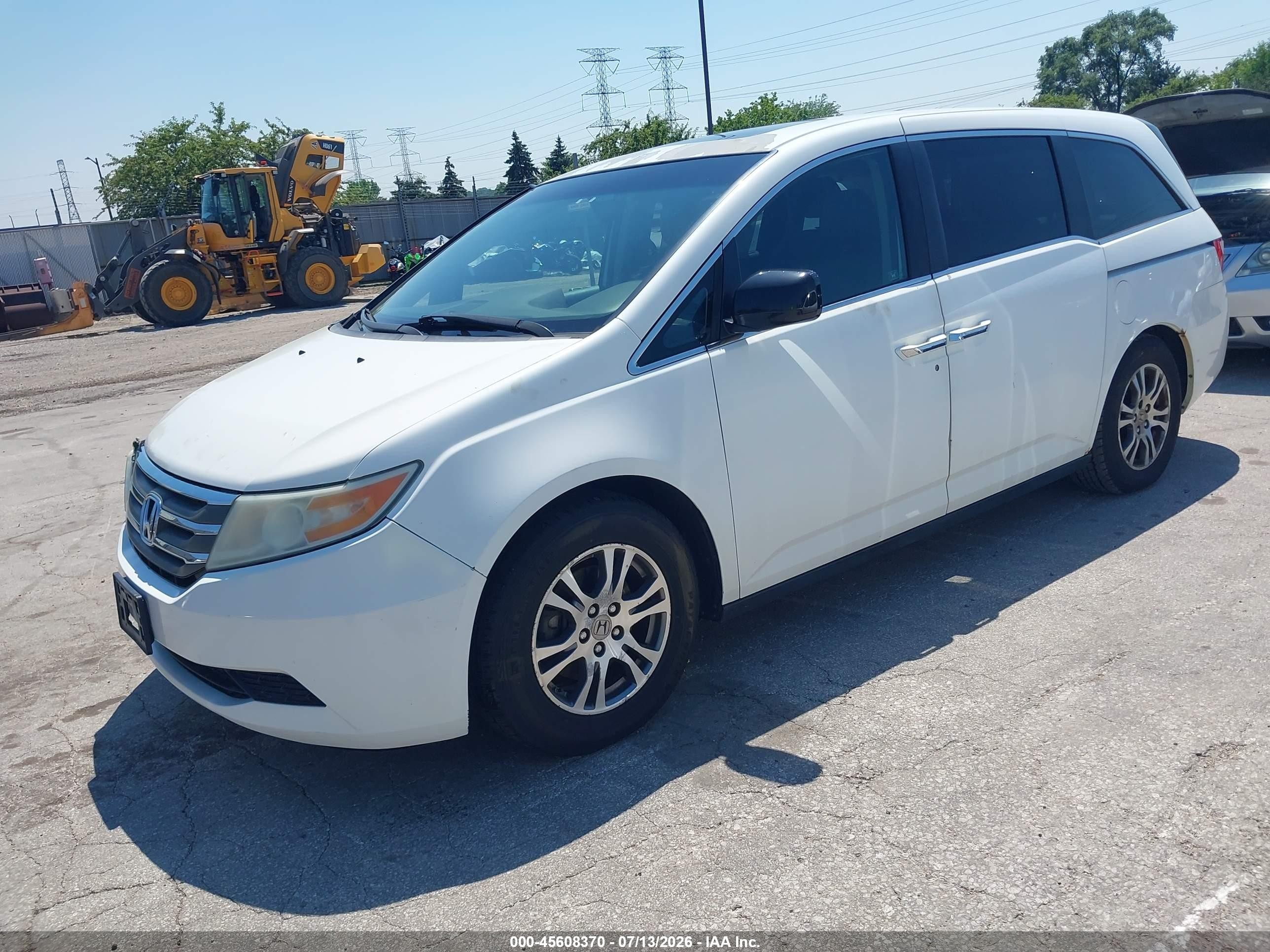 2012 Honda Odyssey Ex-l White vin: 5FNRL5H63CB009057