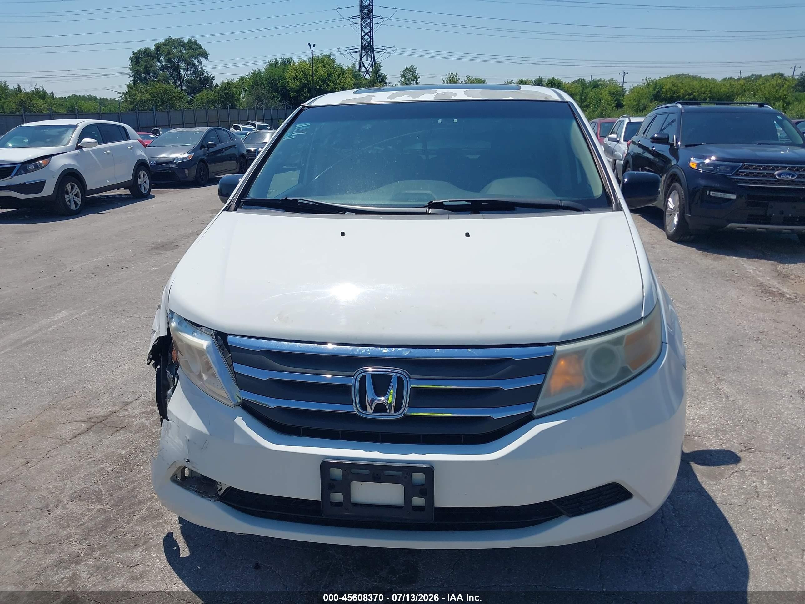 2012 Honda Odyssey Ex-l White vin: 5FNRL5H63CB009057