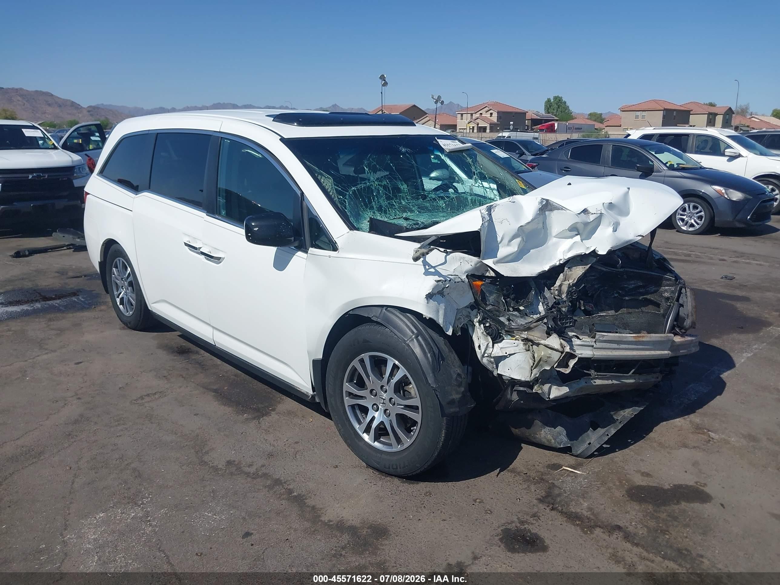2012 Honda Odyssey Ex-l White vin: 5FNRL5H63CB011522