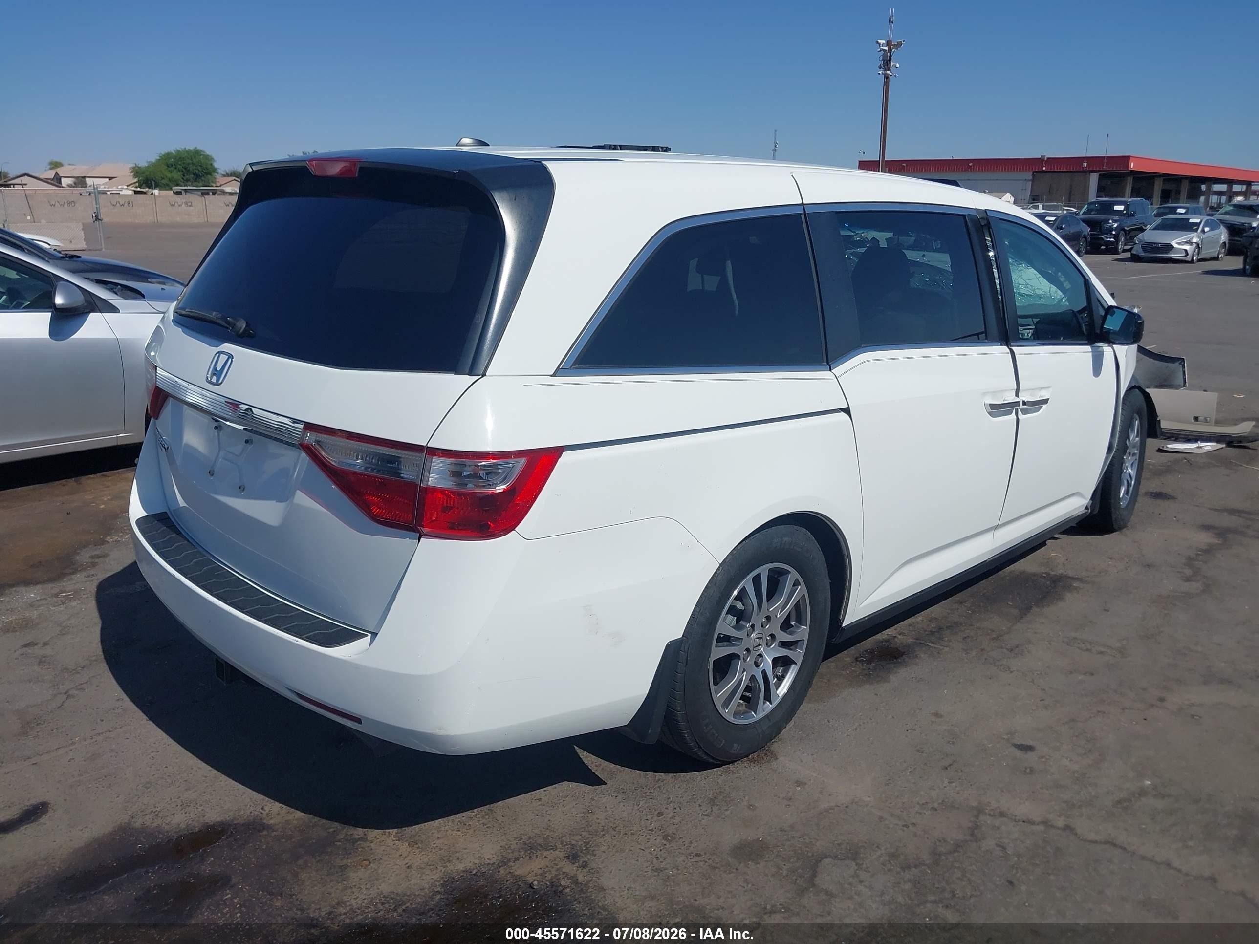 2012 Honda Odyssey Ex-l White vin: 5FNRL5H63CB011522