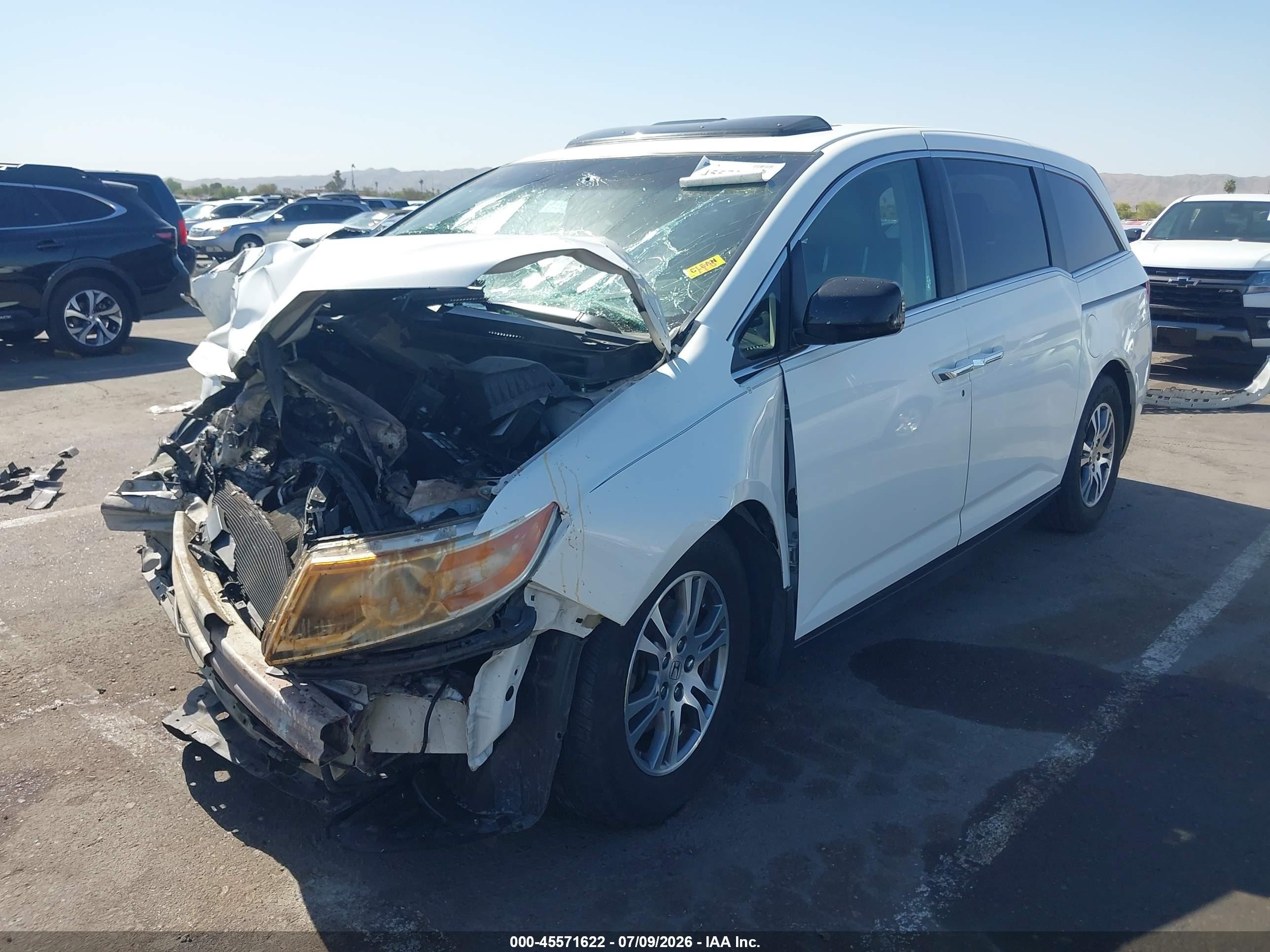 2012 Honda Odyssey Ex-l White vin: 5FNRL5H63CB011522