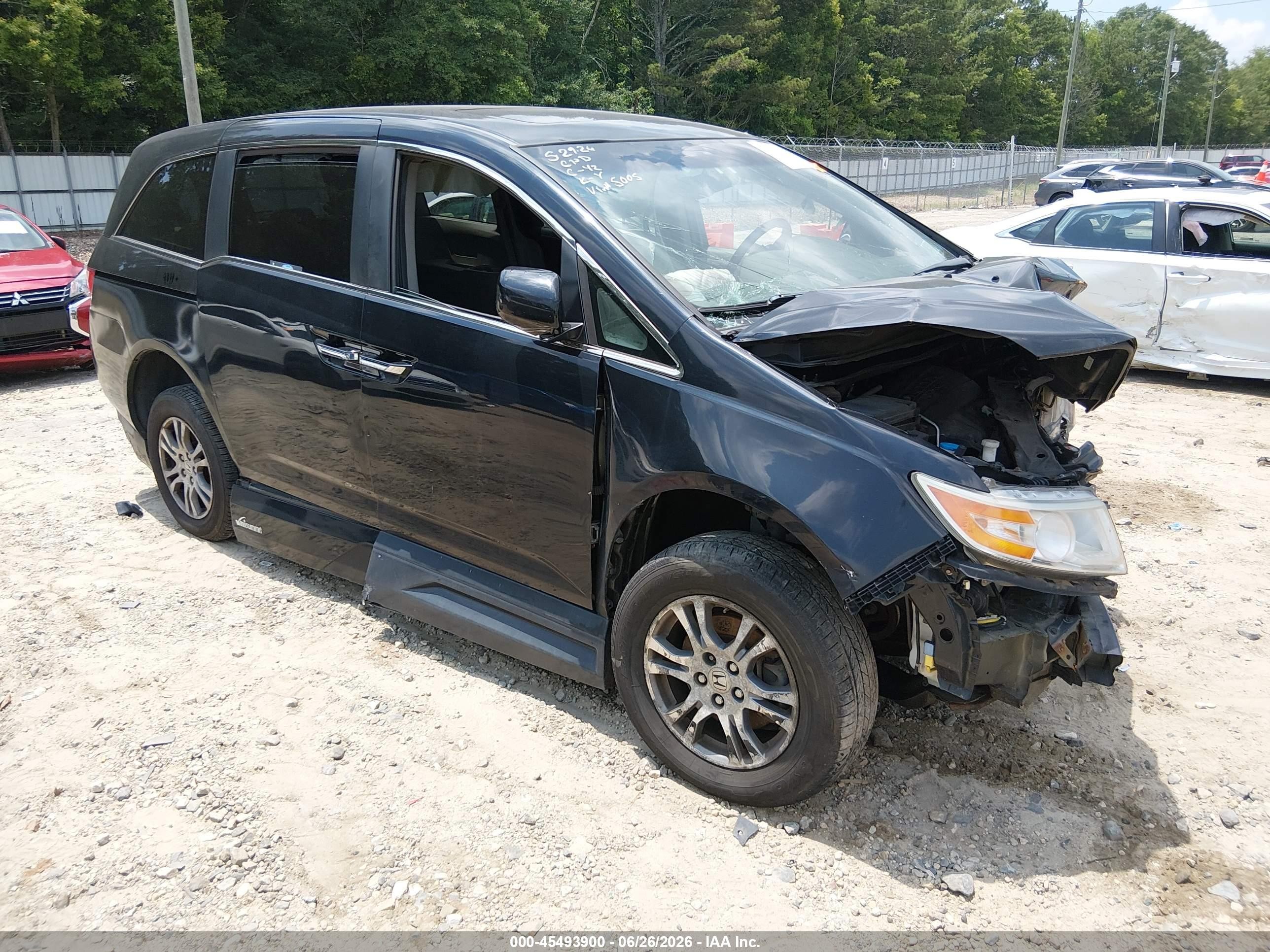 2012 Honda Odyssey Ex-l Black vin: 5FNRL5H63CB015005