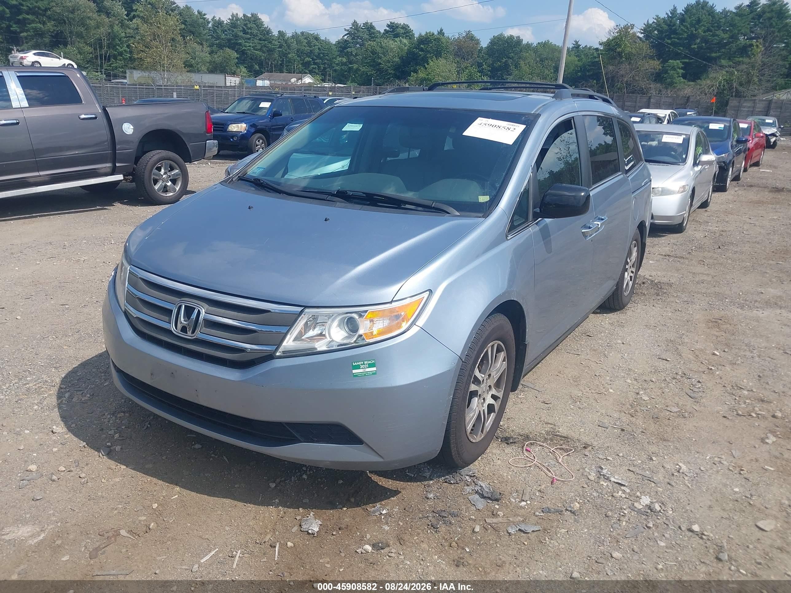 2012 Honda Odyssey Ex-l Blue vin: 5FNRL5H63CB018714