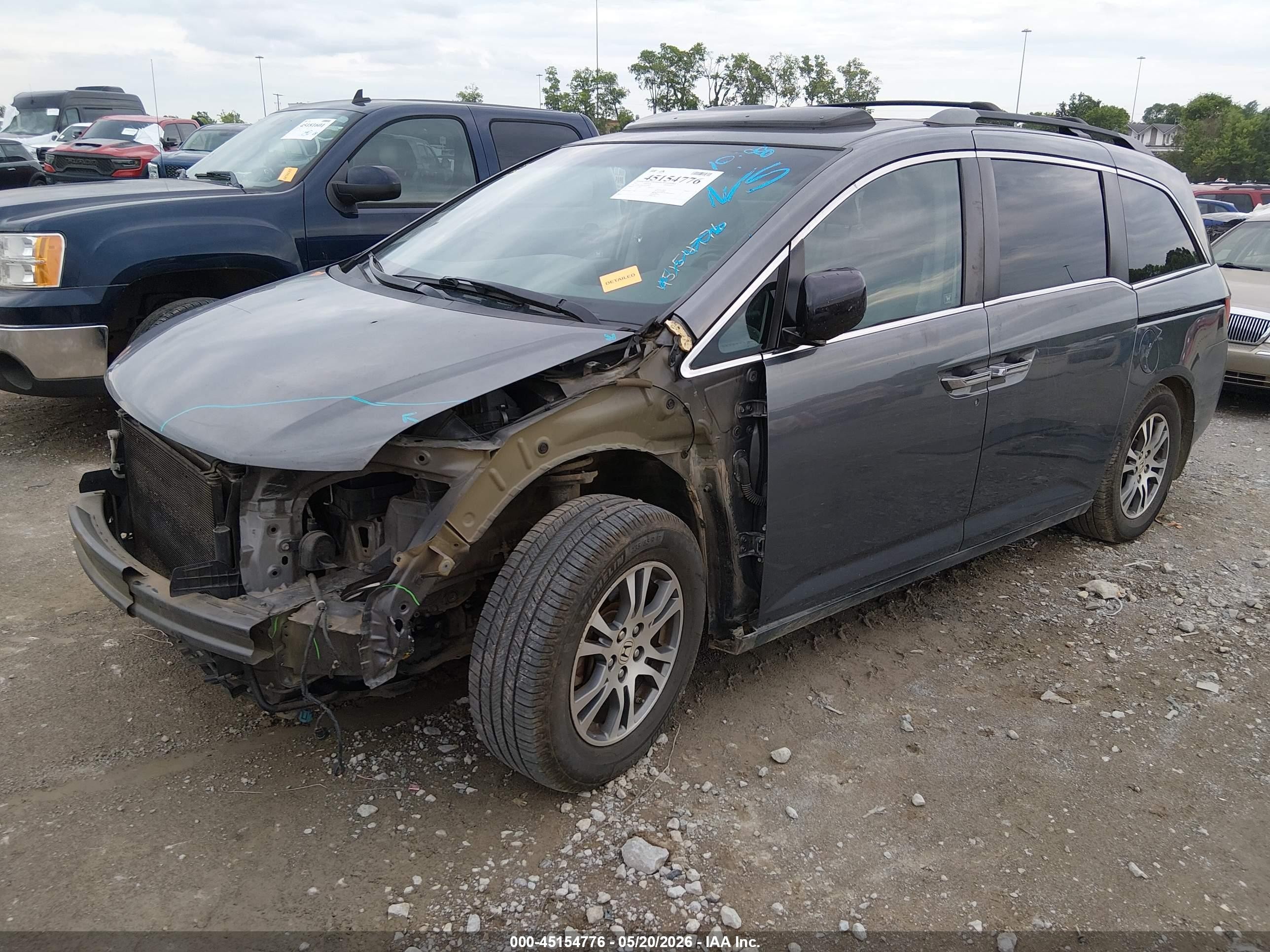2012 Honda Odyssey Ex-l Серый vin: 5FNRL5H63CB035285