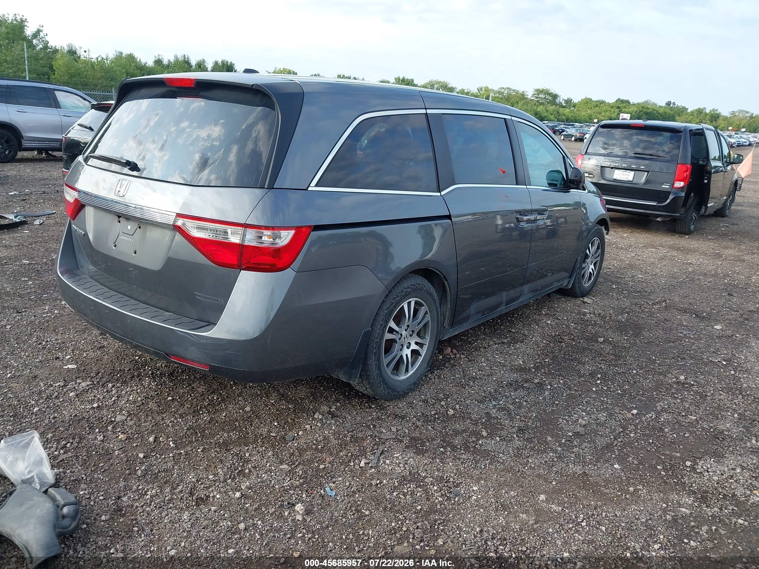 2012 Honda Odyssey Ex-l Gray vin: 5FNRL5H63CB041751