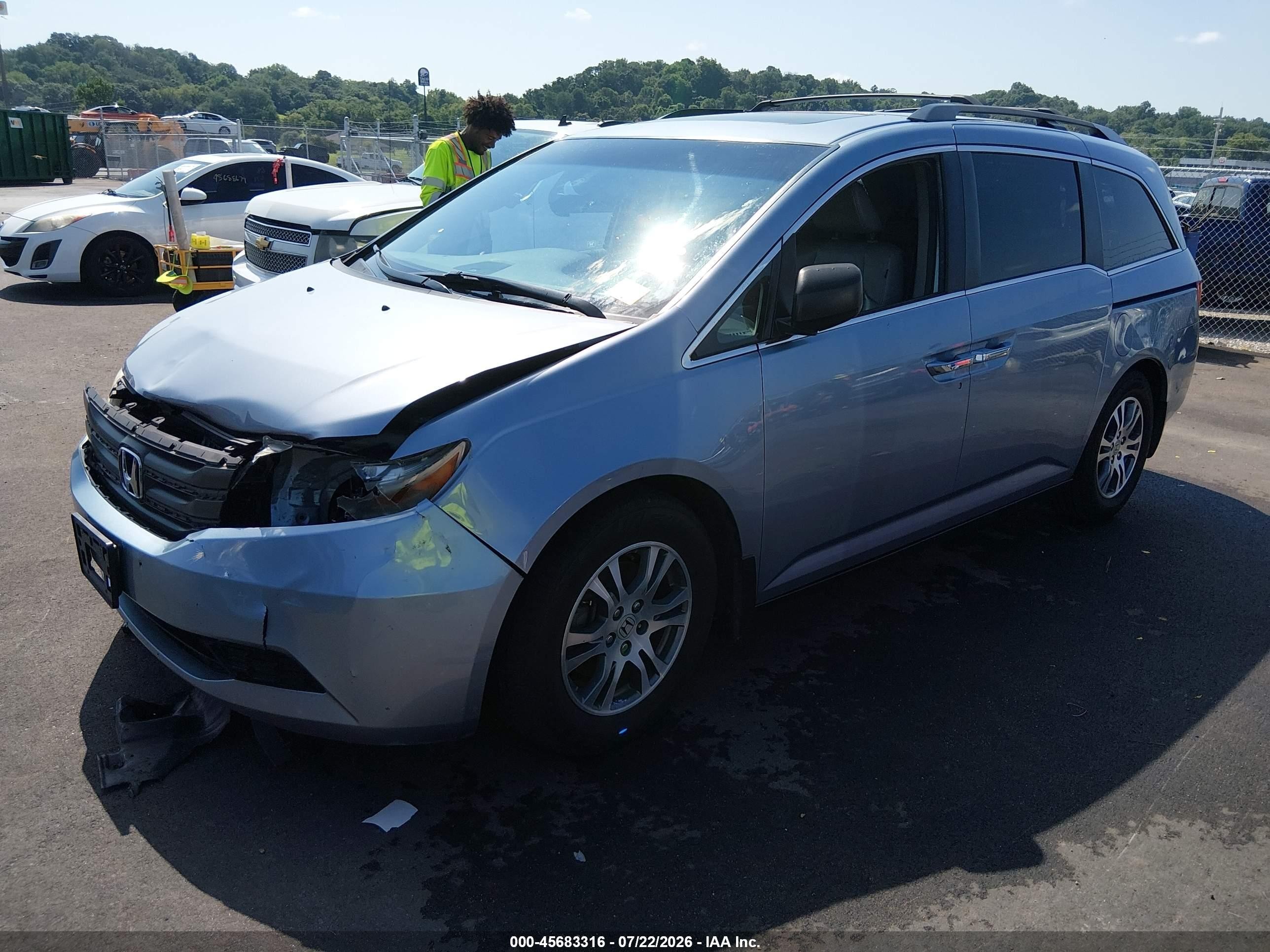 2012 Honda Odyssey Ex-l Синий vin: 5FNRL5H63CB045542