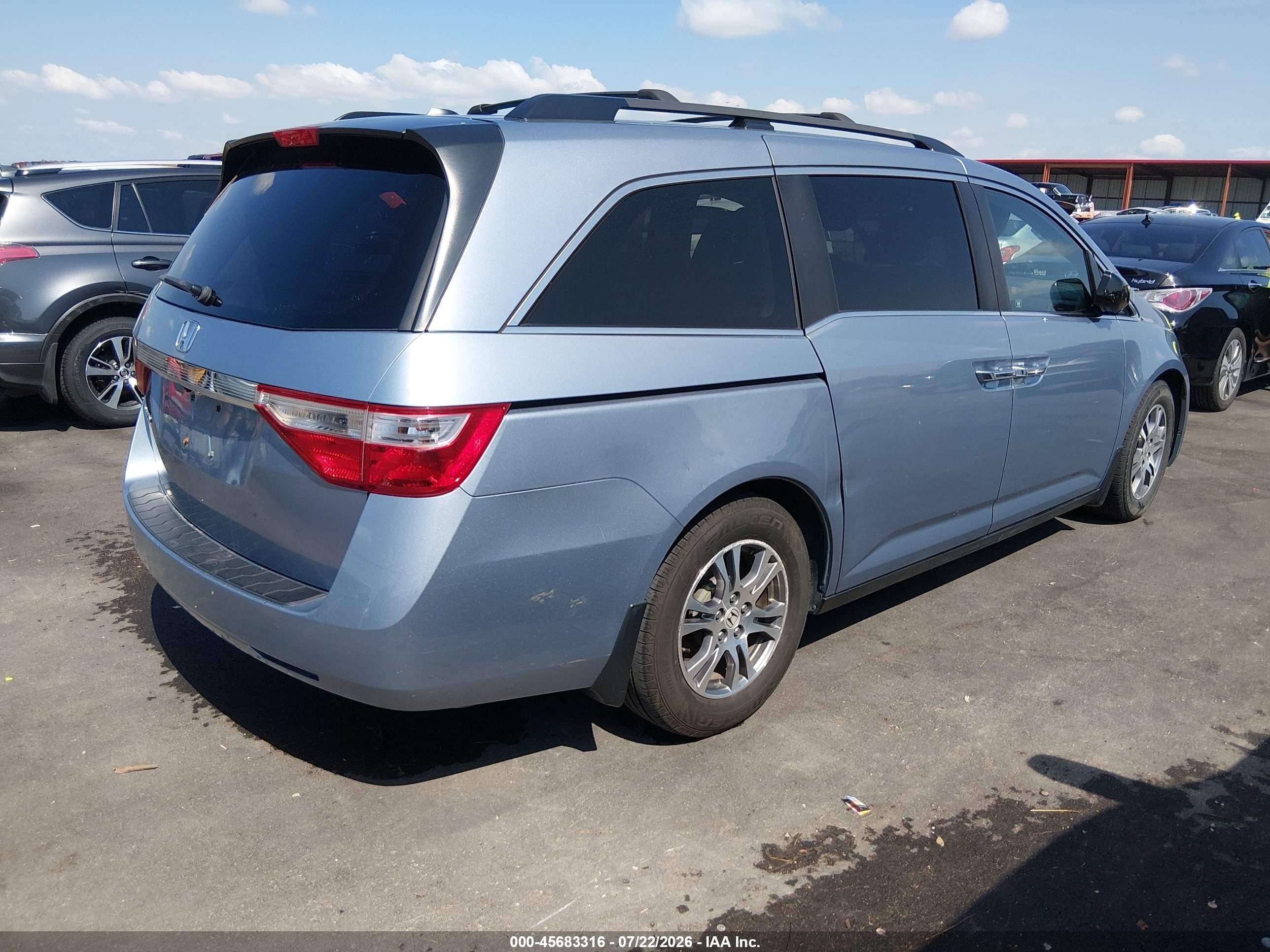 2012 Honda Odyssey Ex-l Синий vin: 5FNRL5H63CB045542