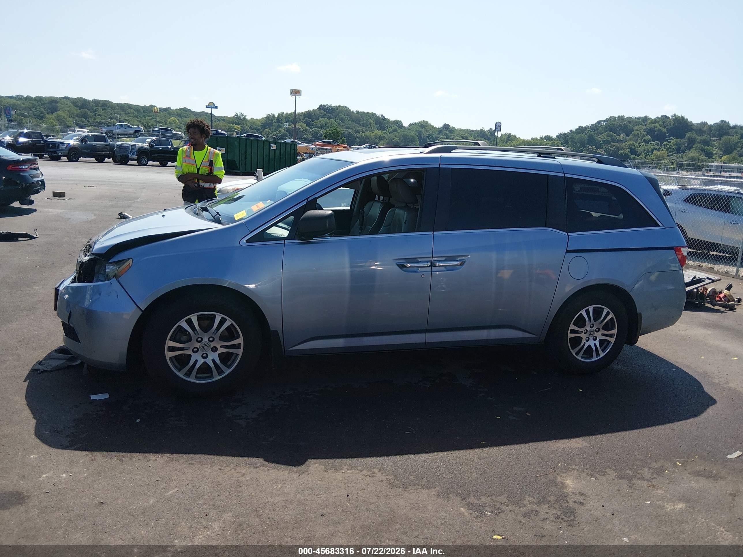 2012 Honda Odyssey Ex-l Синий vin: 5FNRL5H63CB045542