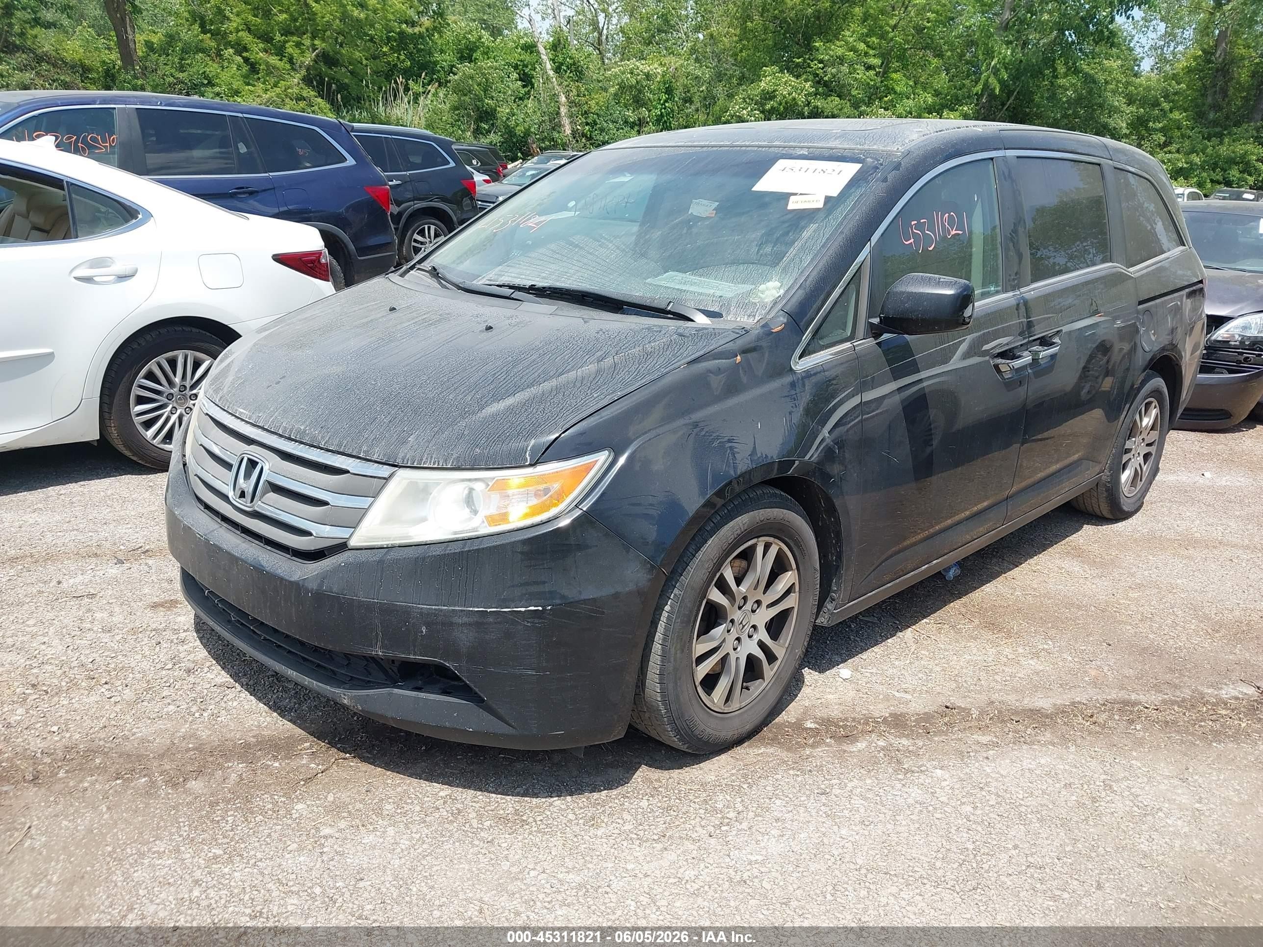2012 Honda Odyssey Ex-l Black vin: 5FNRL5H63CB070845