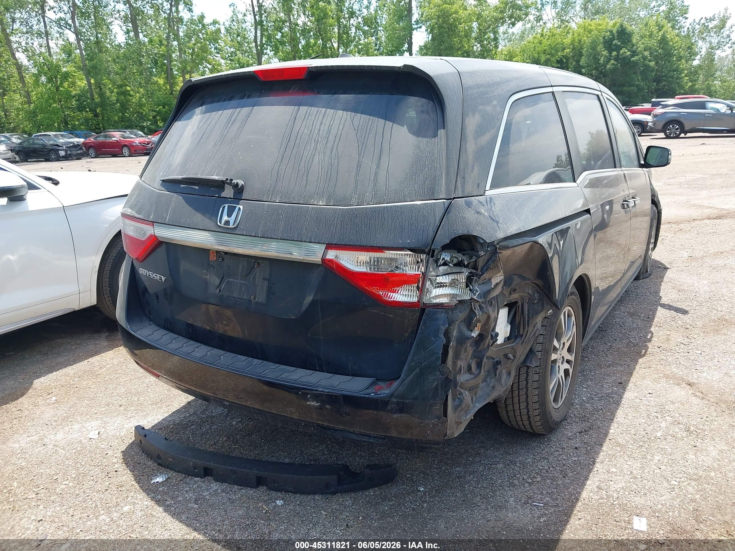 2012 Honda Odyssey Ex-l Black vin: 5FNRL5H63CB070845