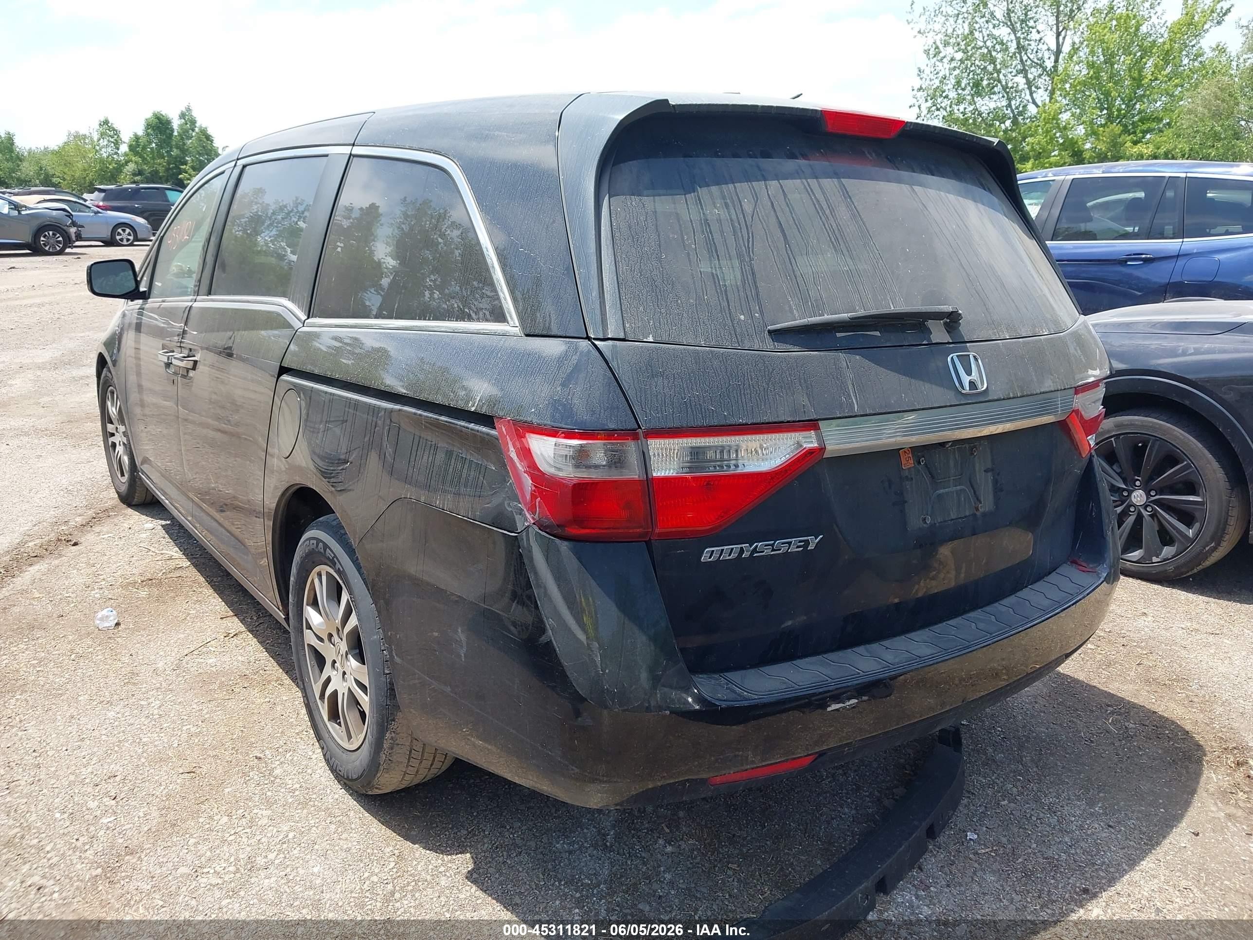 2012 Honda Odyssey Ex-l Black vin: 5FNRL5H63CB070845