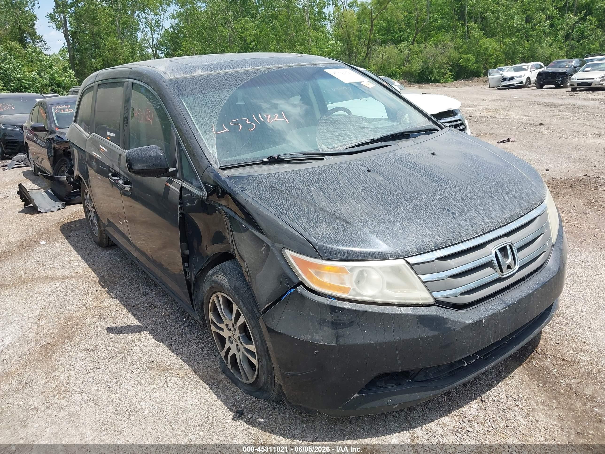 2012 Honda Odyssey Ex-l Черный vin: 5FNRL5H63CB070845