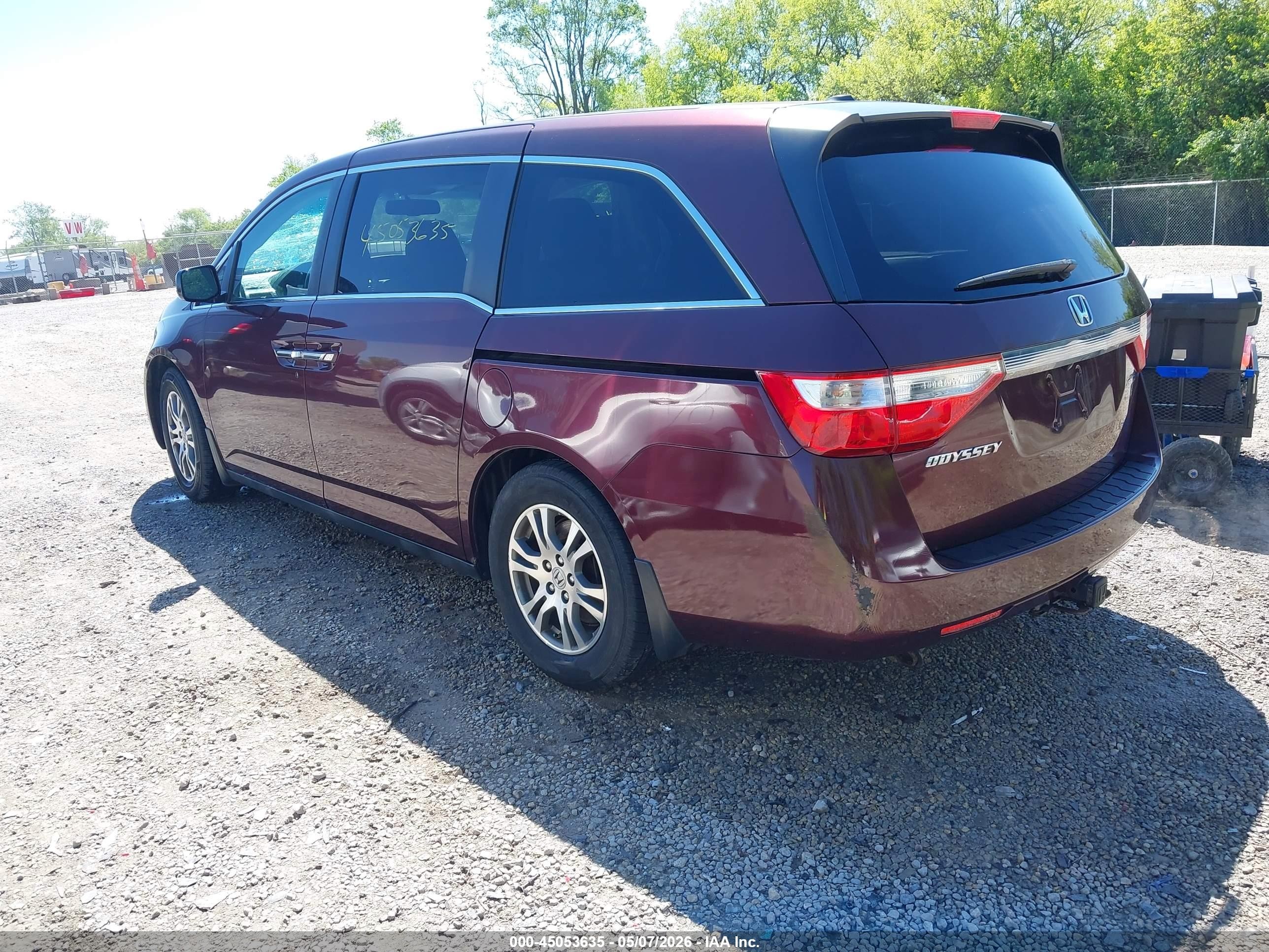 2012 Honda Odyssey Ex-l Maroon vin: 5FNRL5H63CB078900
