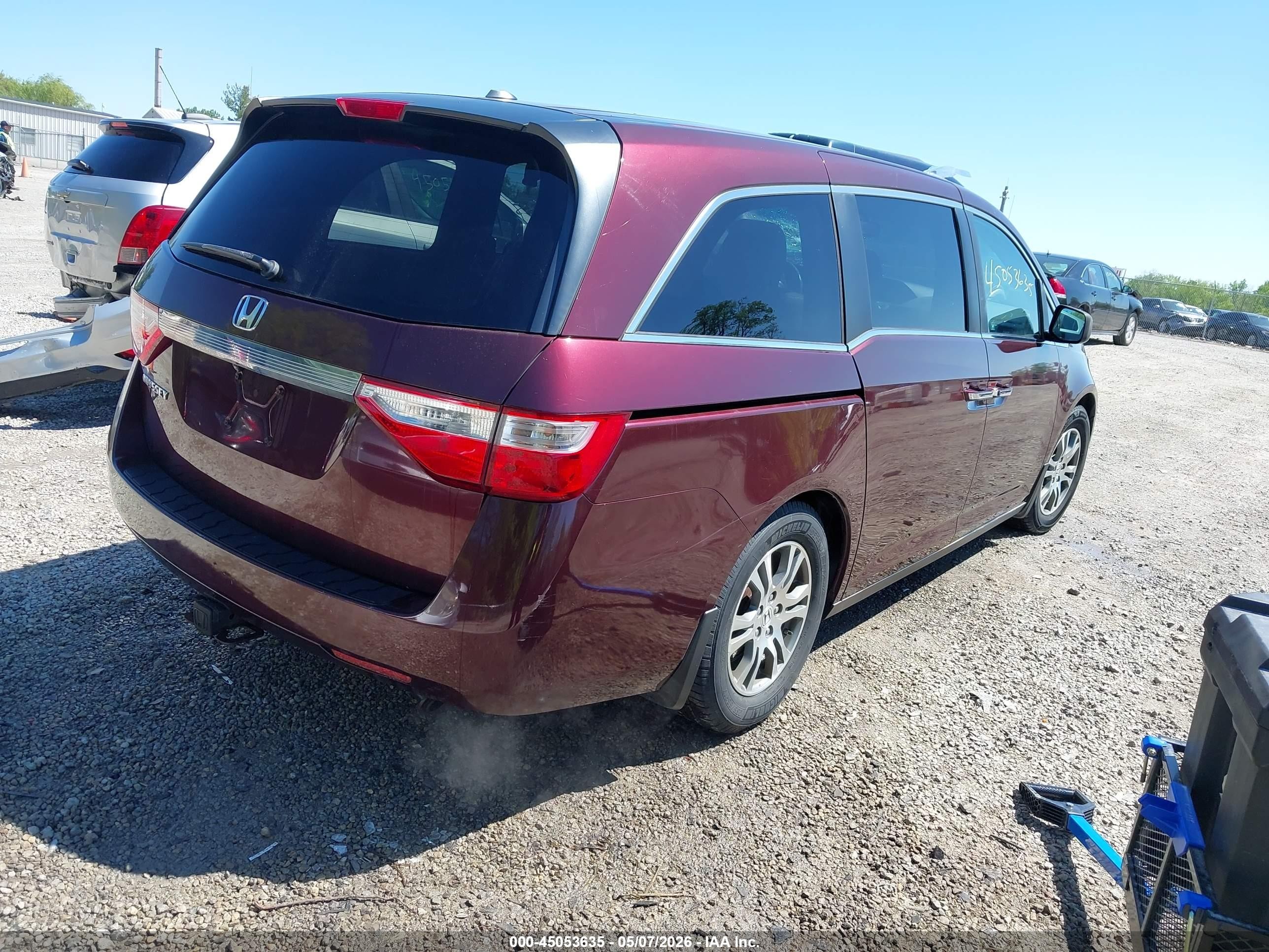 2012 Honda Odyssey Ex-l Maroon vin: 5FNRL5H63CB078900