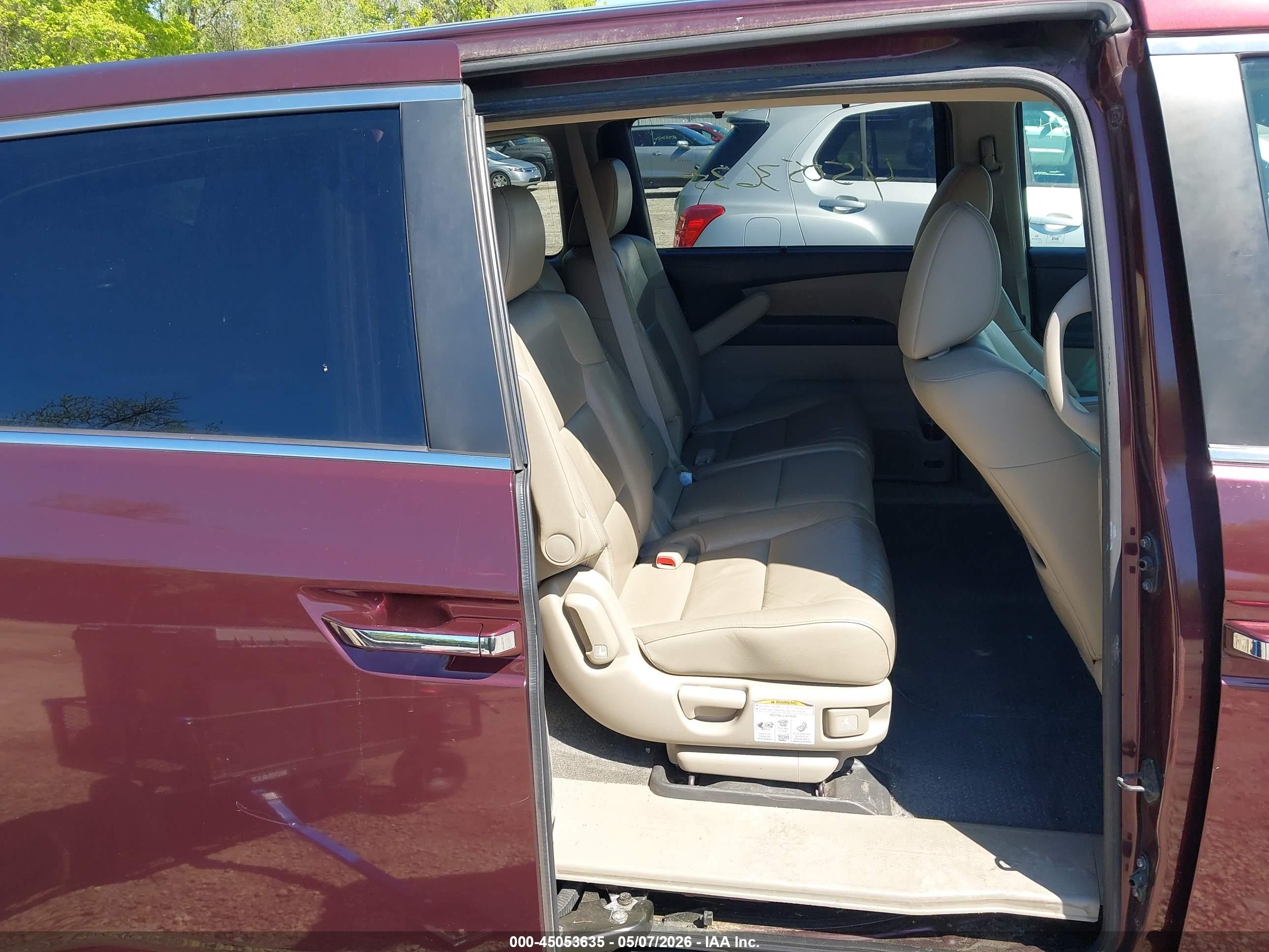 2012 Honda Odyssey Ex-l Maroon vin: 5FNRL5H63CB078900