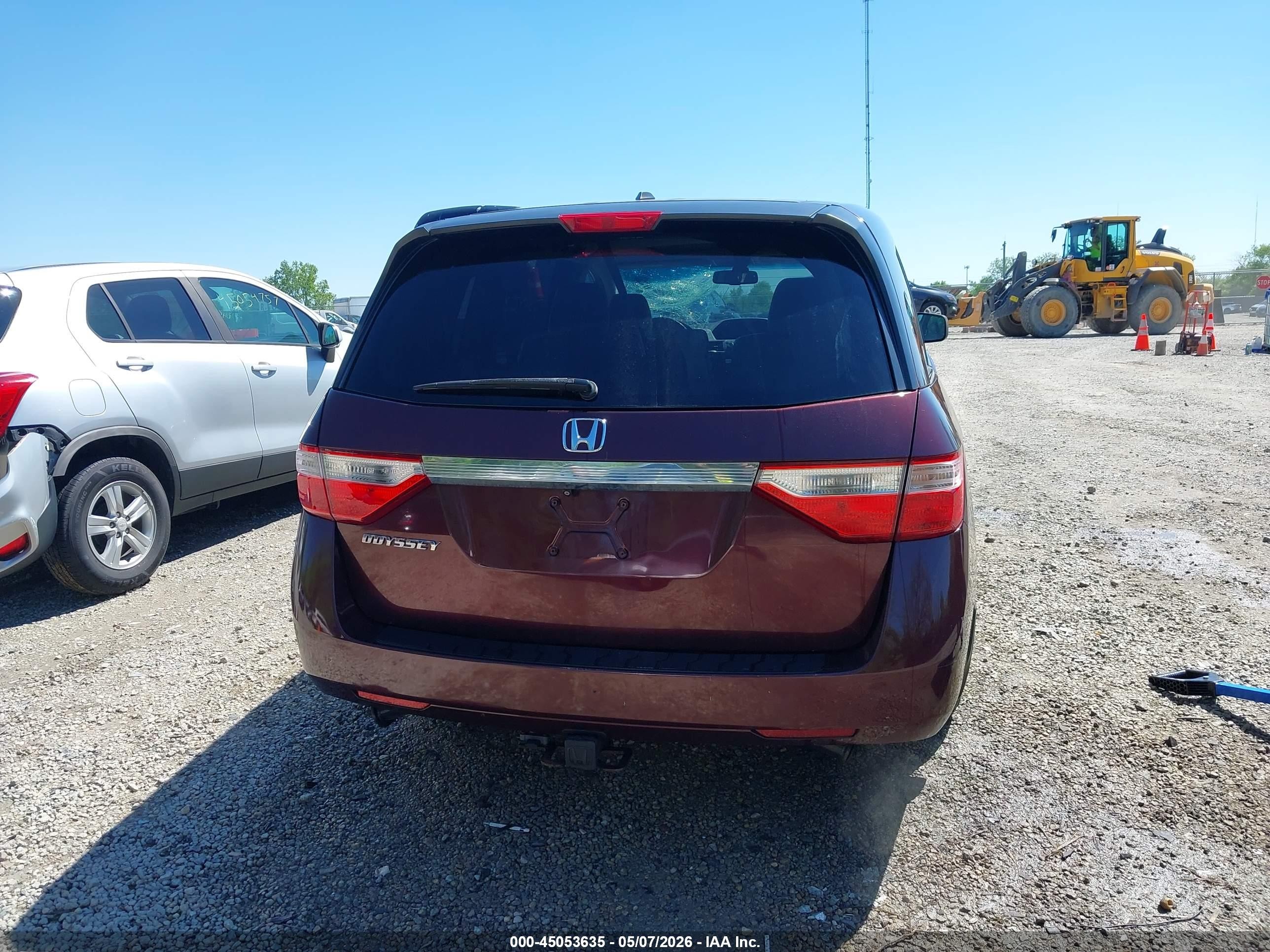 2012 Honda Odyssey Ex-l Maroon vin: 5FNRL5H63CB078900