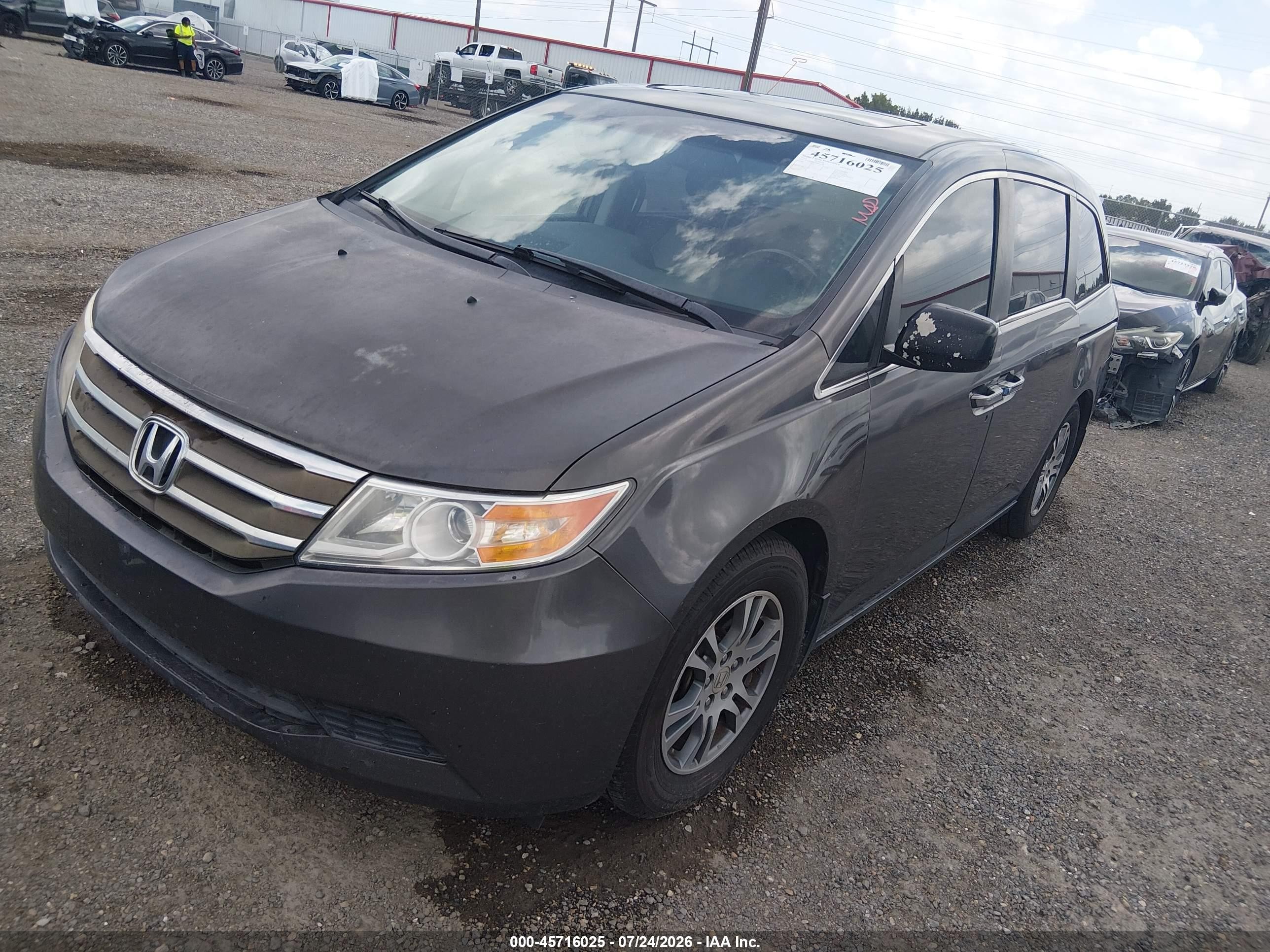 2012 Honda Odyssey Ex-l Gray vin: 5FNRL5H63CB093624