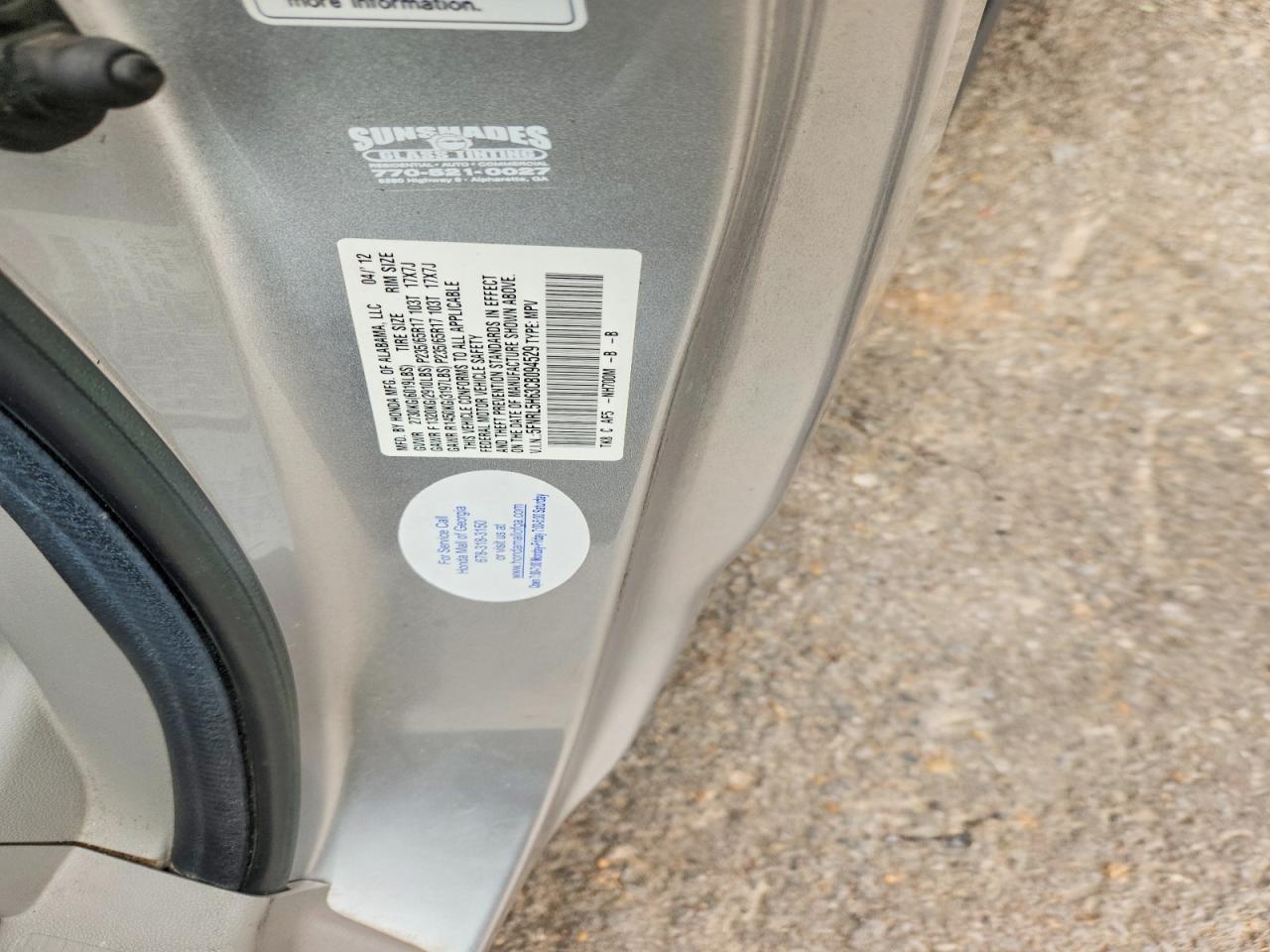 2012 Honda Odyssey Exl Silver vin: 5FNRL5H63CB094529