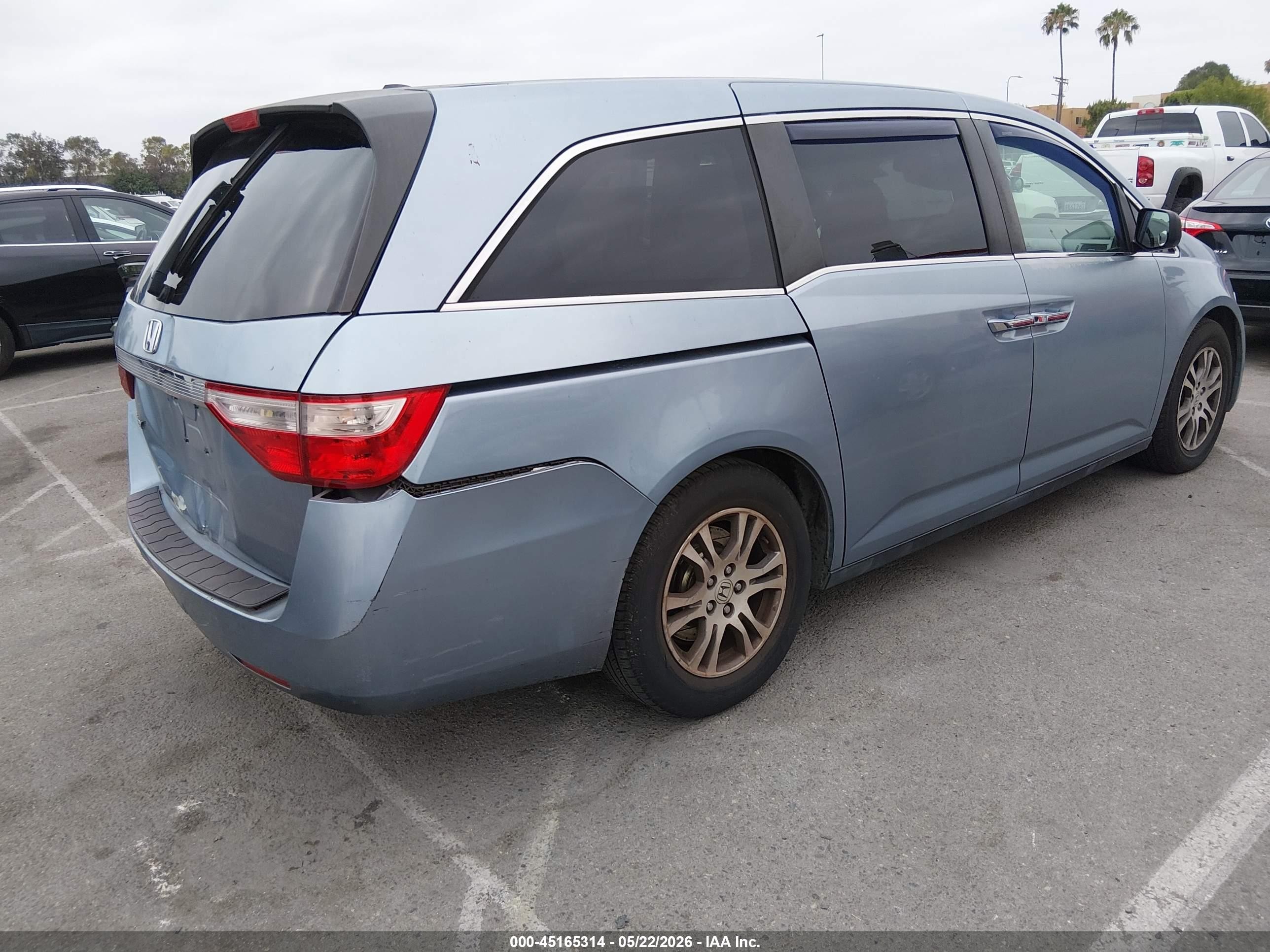 2012 Honda Odyssey Ex-l Light Blue vin: 5FNRL5H63CB102791