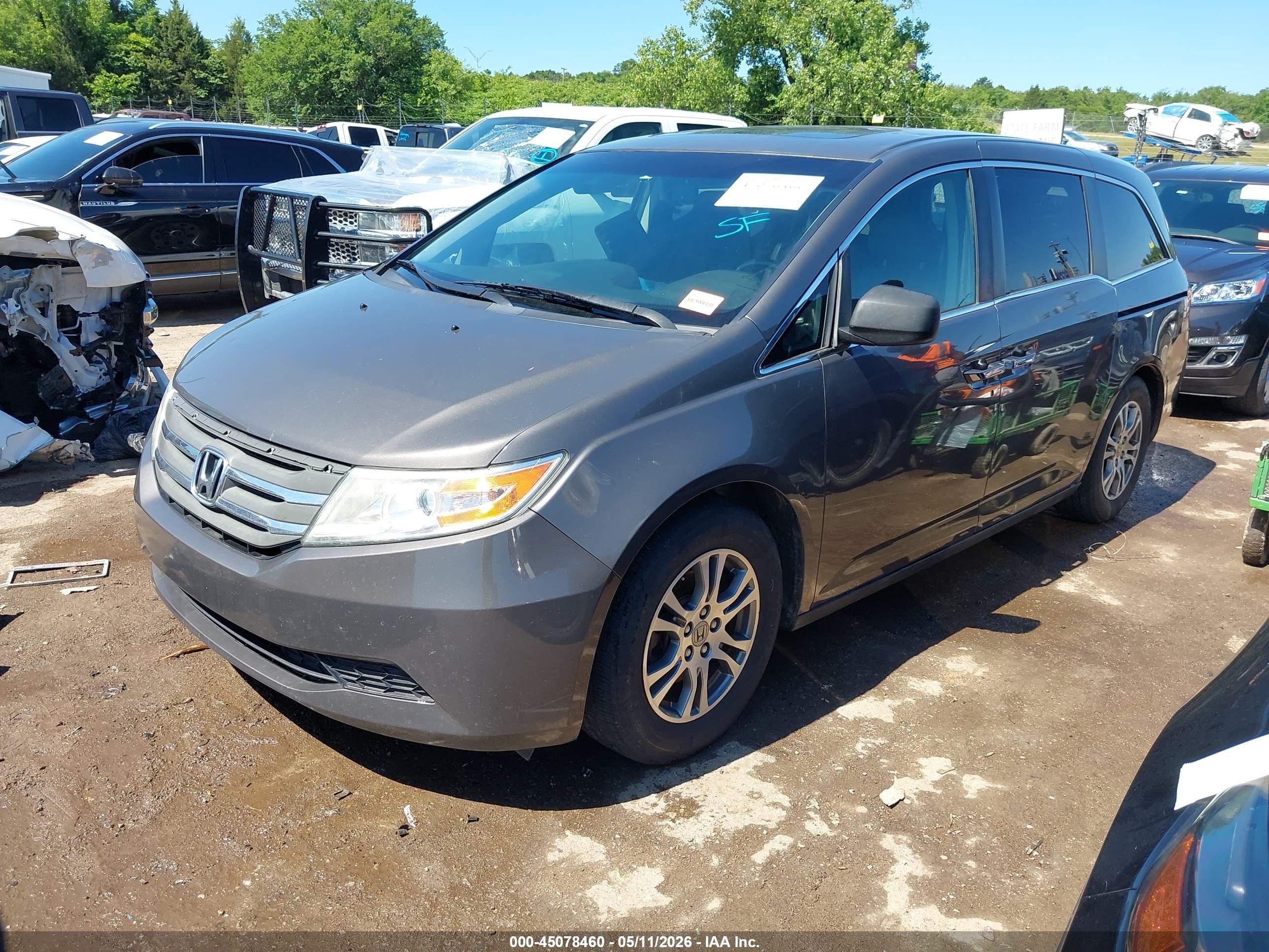 2012 Honda Odyssey Ex-l Gray vin: 5FNRL5H63CB110454