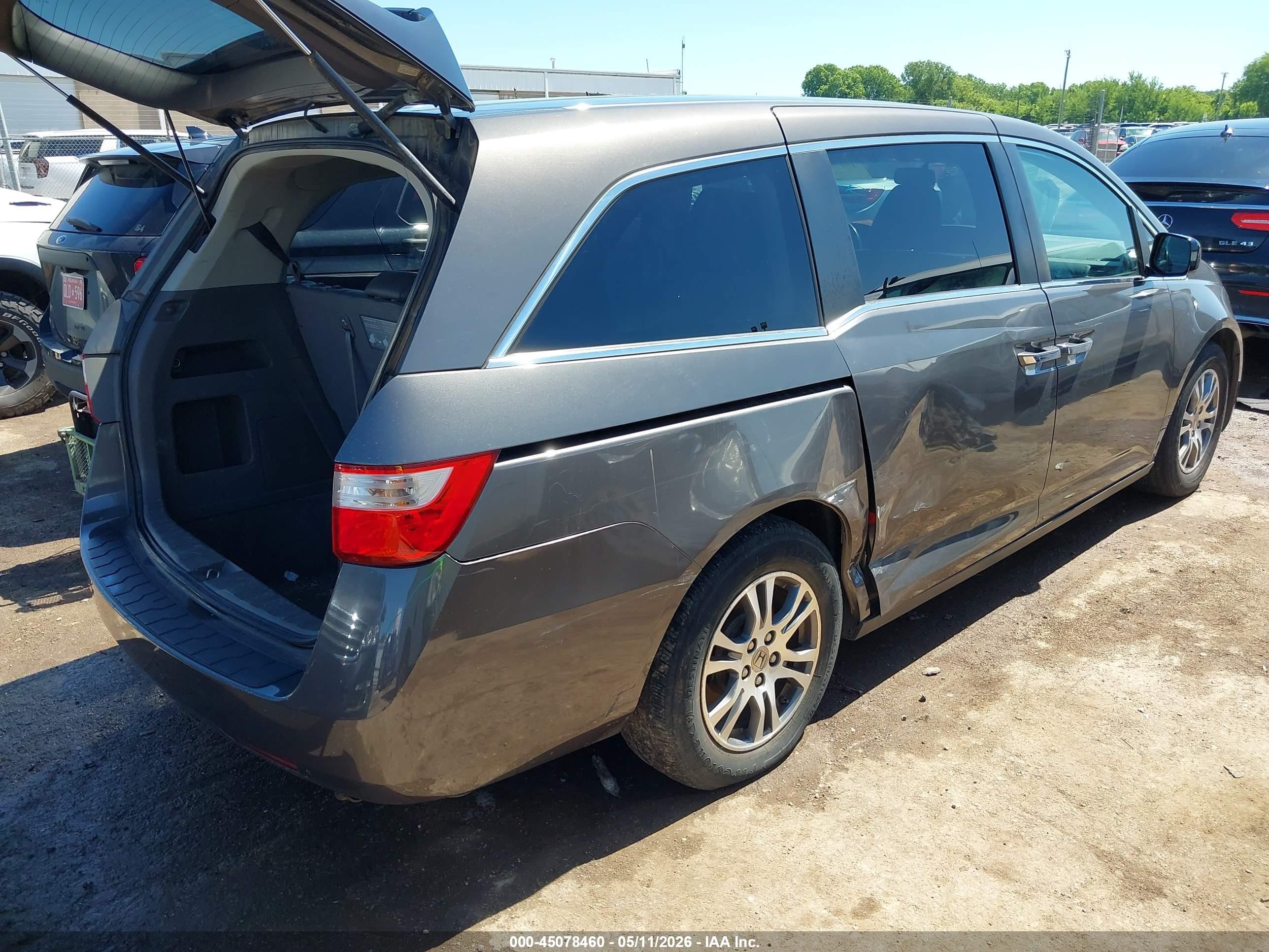 2012 Honda Odyssey Ex-l Gray vin: 5FNRL5H63CB110454