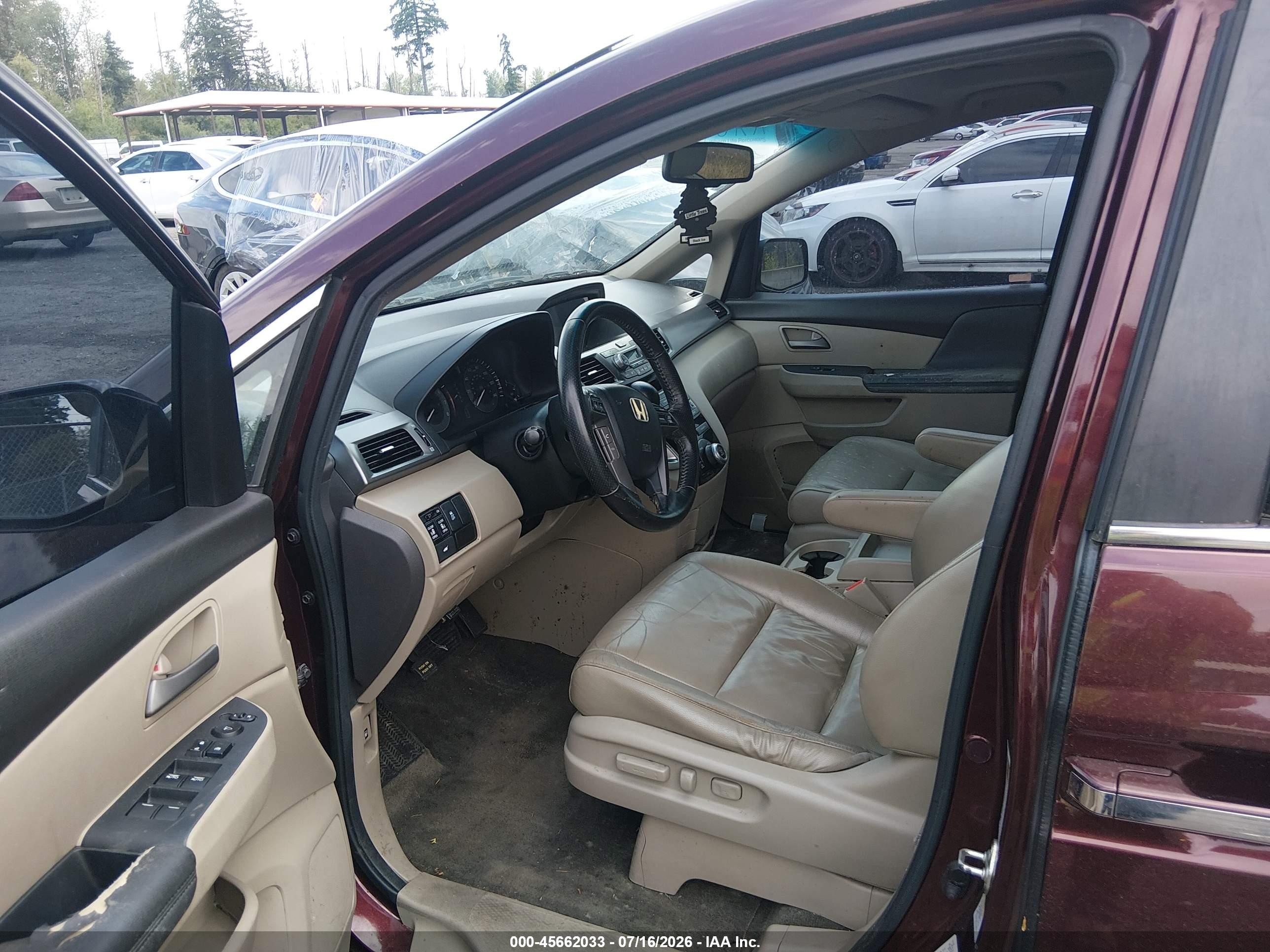 2012 Honda Odyssey Ex-l Maroon vin: 5FNRL5H63CB118456