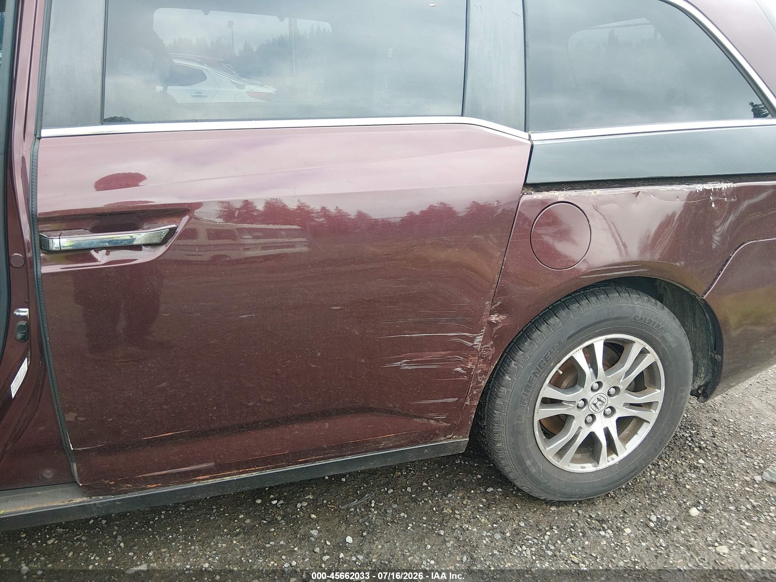 2012 Honda Odyssey Ex-l Maroon vin: 5FNRL5H63CB118456