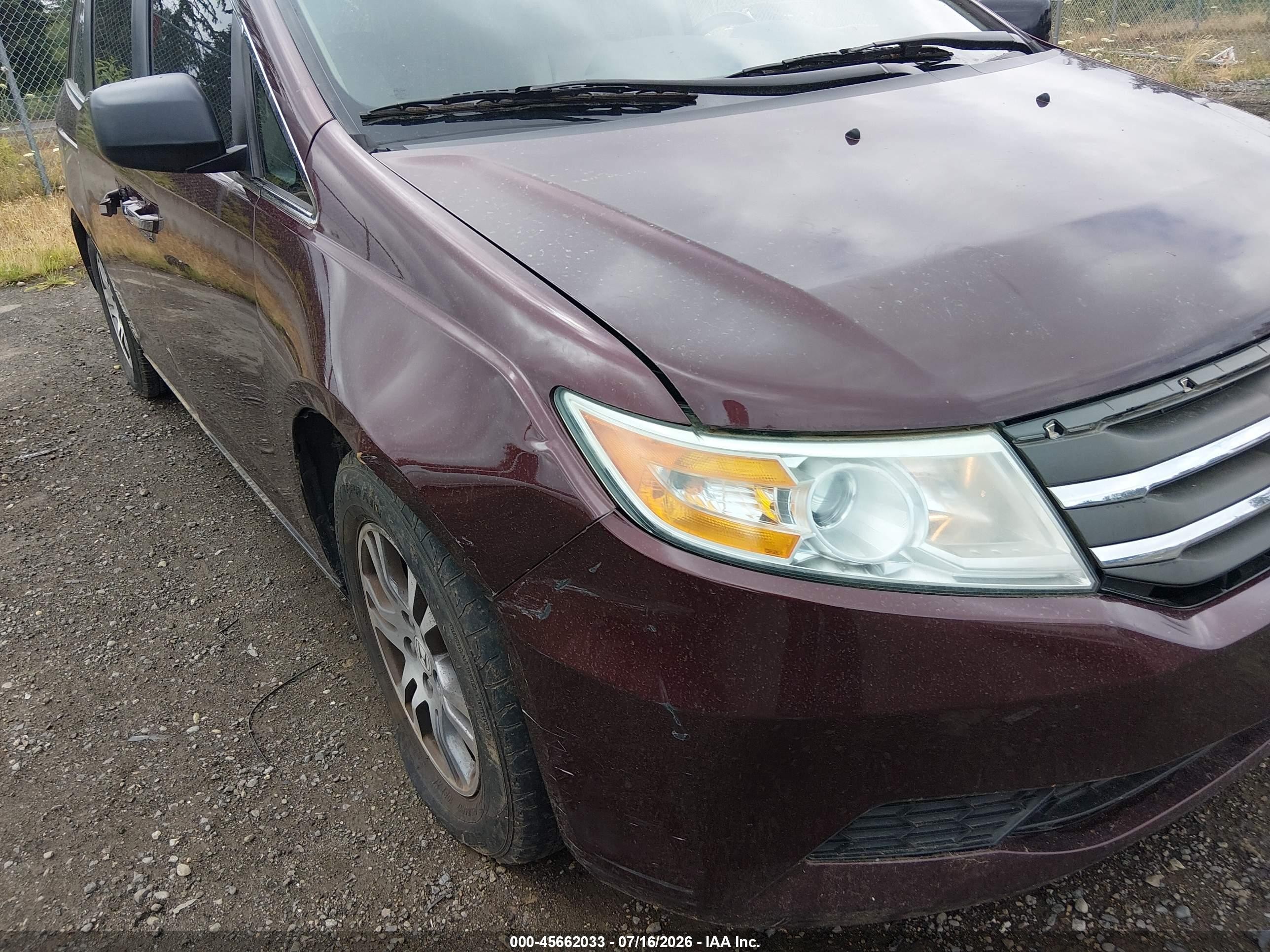 2012 Honda Odyssey Ex-l Maroon vin: 5FNRL5H63CB118456
