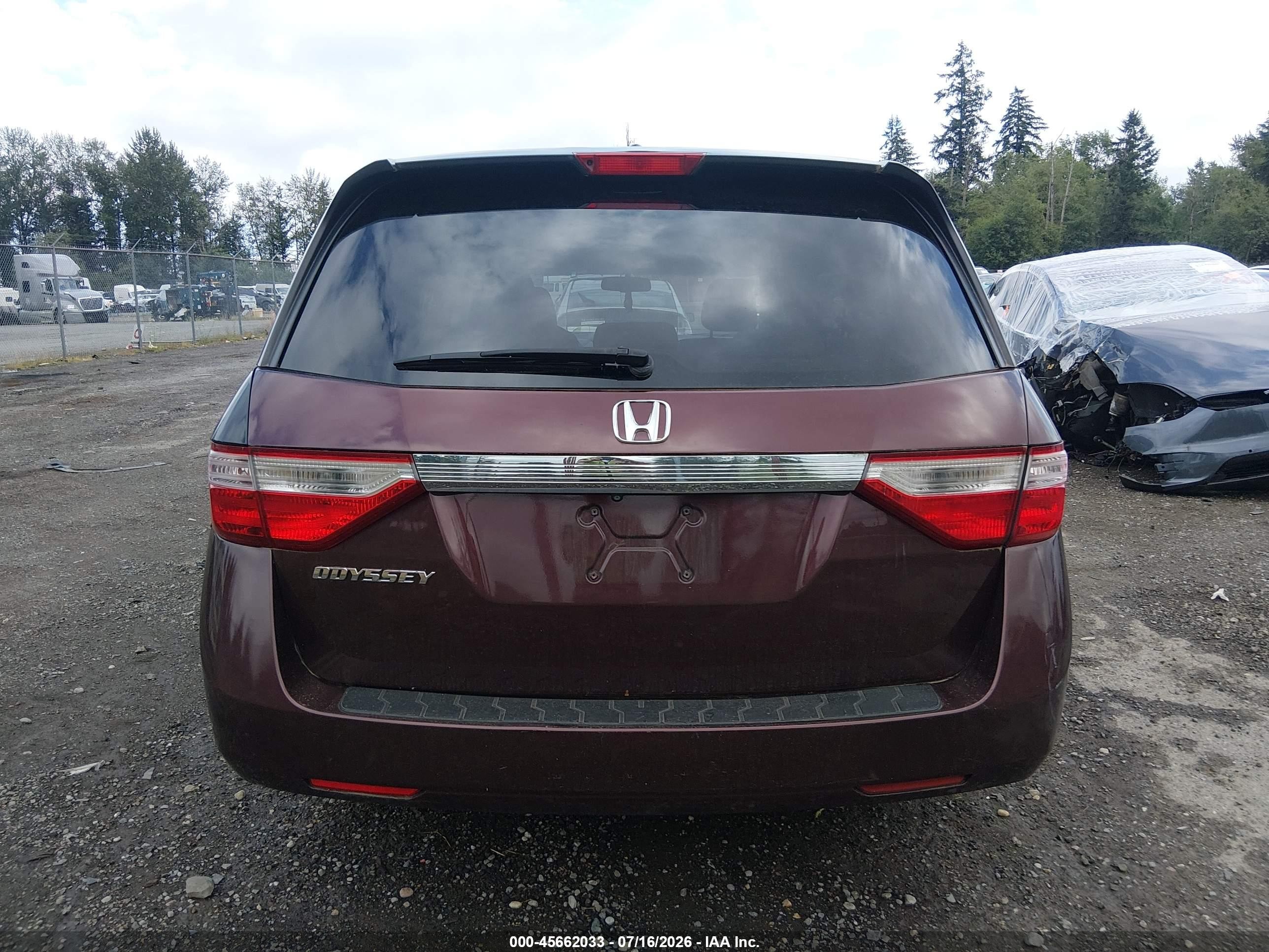 2012 Honda Odyssey Ex-l Maroon vin: 5FNRL5H63CB118456
