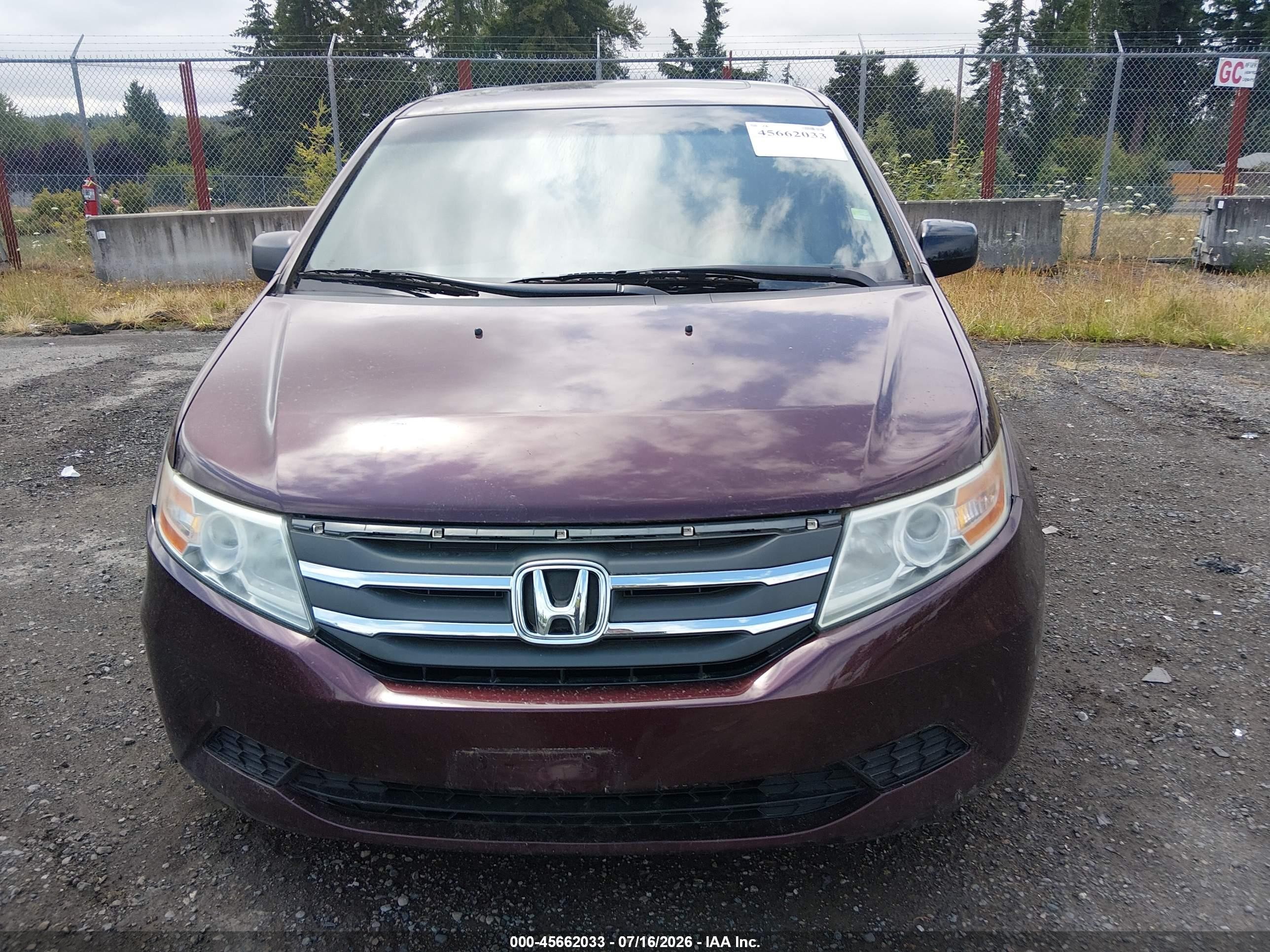 2012 Honda Odyssey Ex-l Maroon vin: 5FNRL5H63CB118456