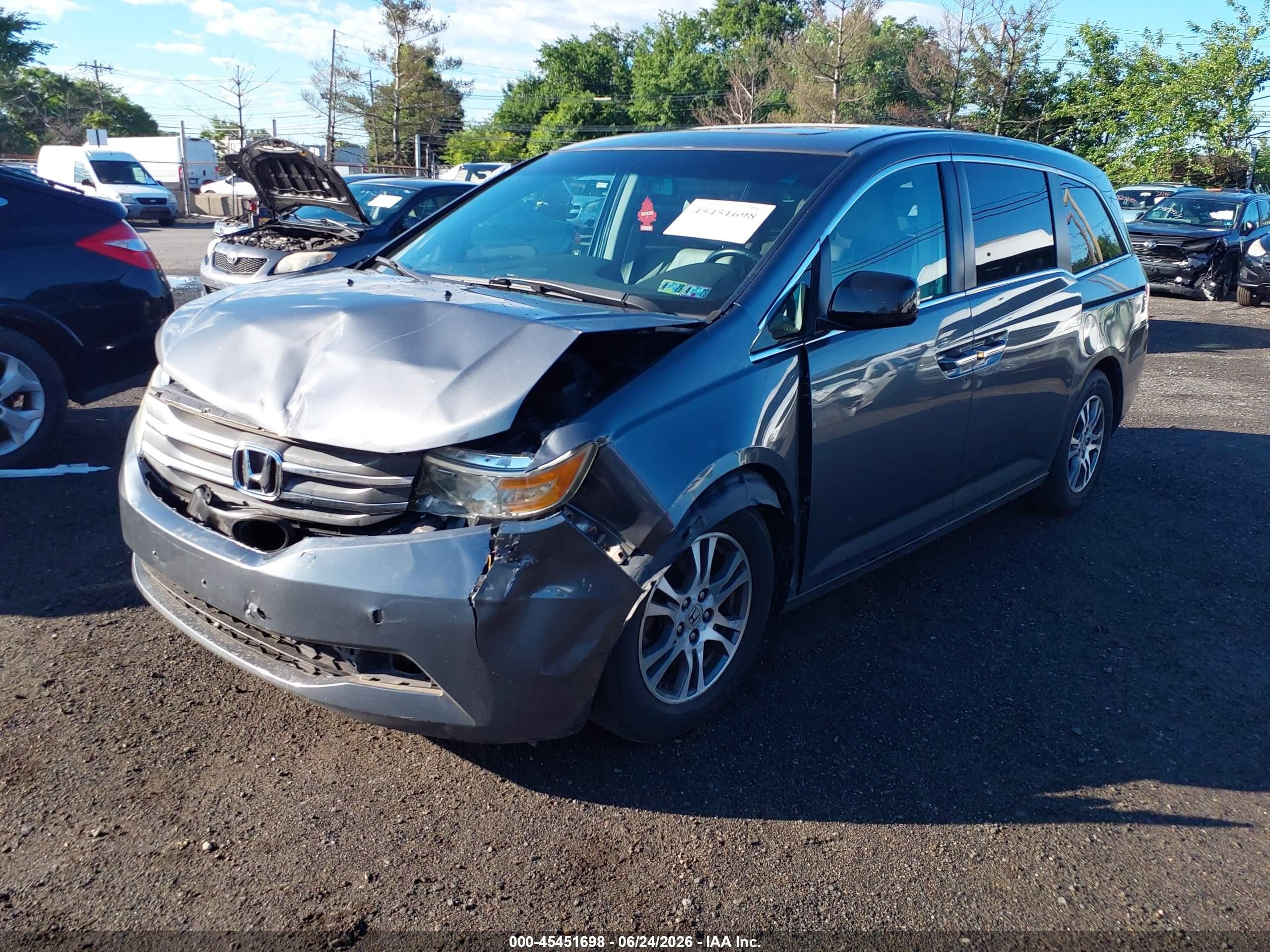 2012 Honda Odyssey Ex-l Gray vin: 5FNRL5H63CB146600