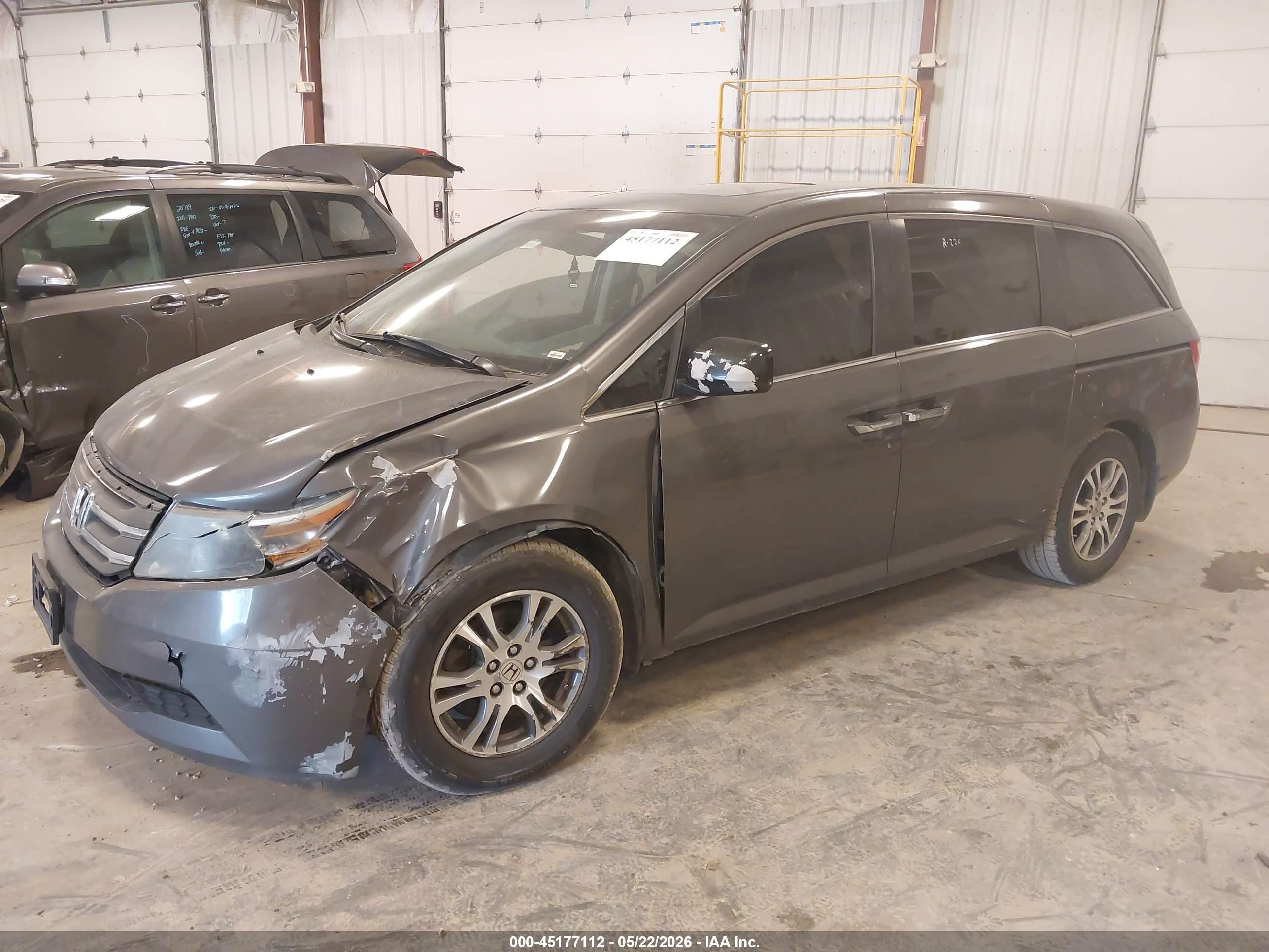 2013 Honda Odyssey Ex-l Gray vin: 5FNRL5H63DB012641