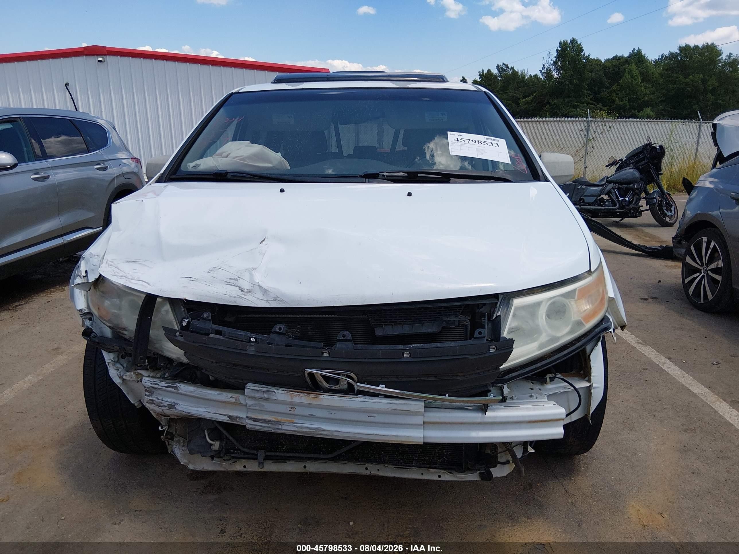 2013 Honda Odyssey Ex-l White vin: 5FNRL5H63DB037491