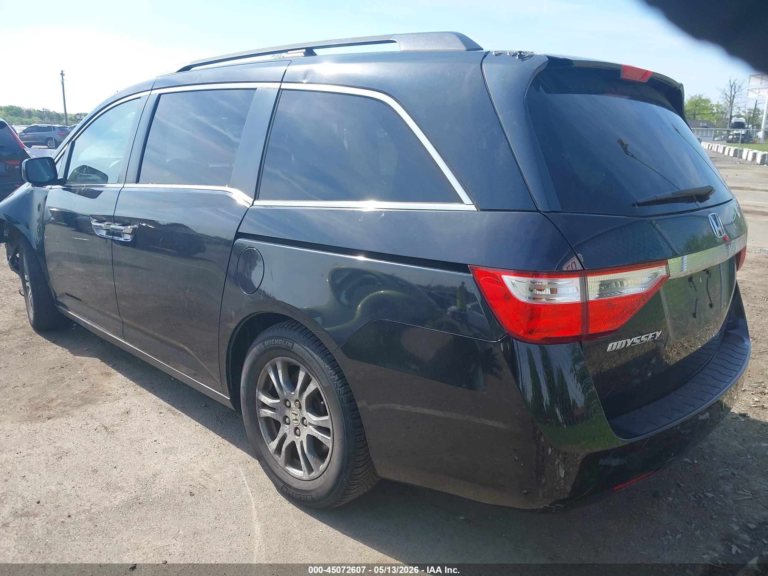 2013 Honda Odyssey Ex-l Black vin: 5FNRL5H63DB043596