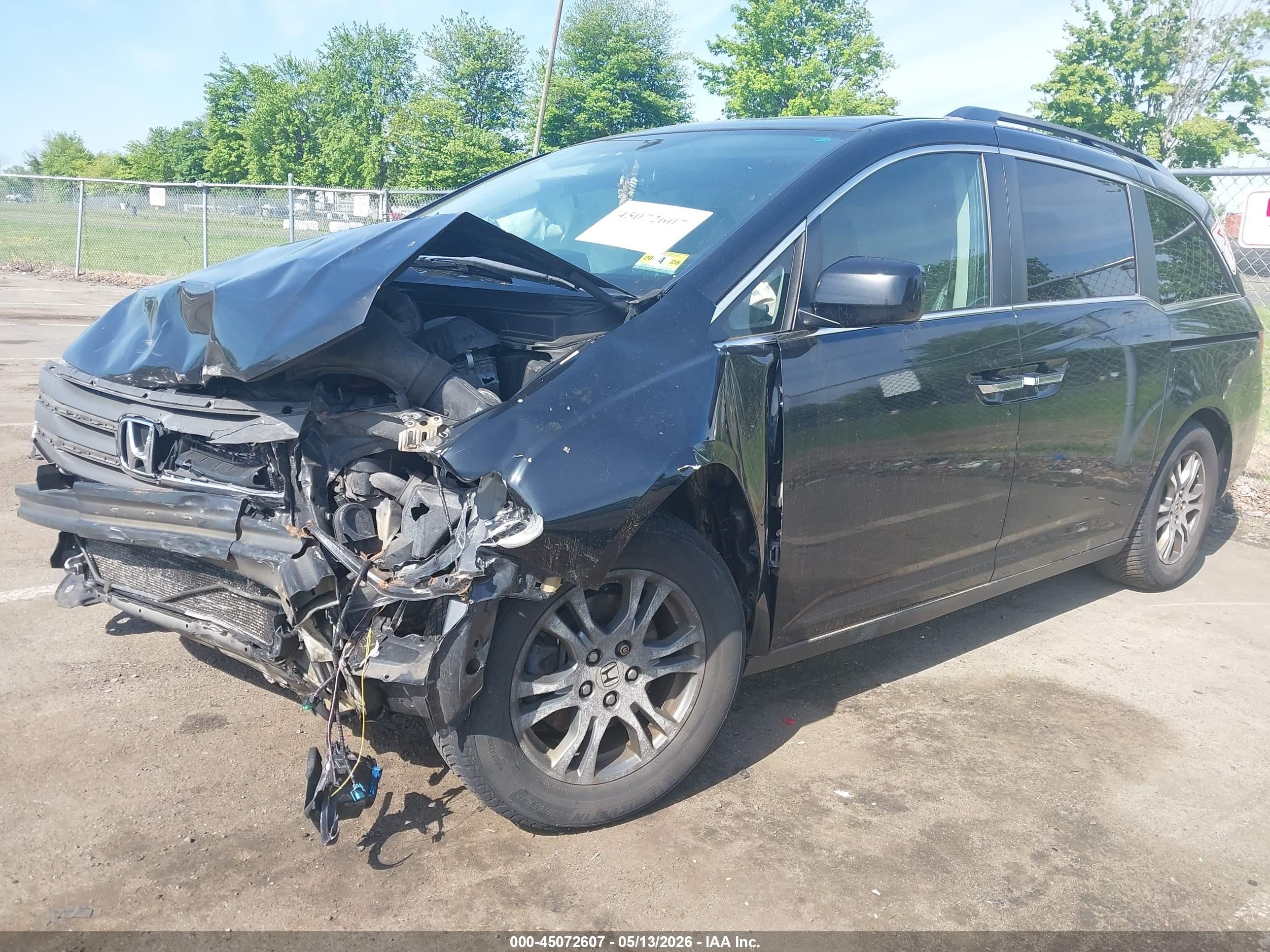 2013 Honda Odyssey Ex-l Black vin: 5FNRL5H63DB043596