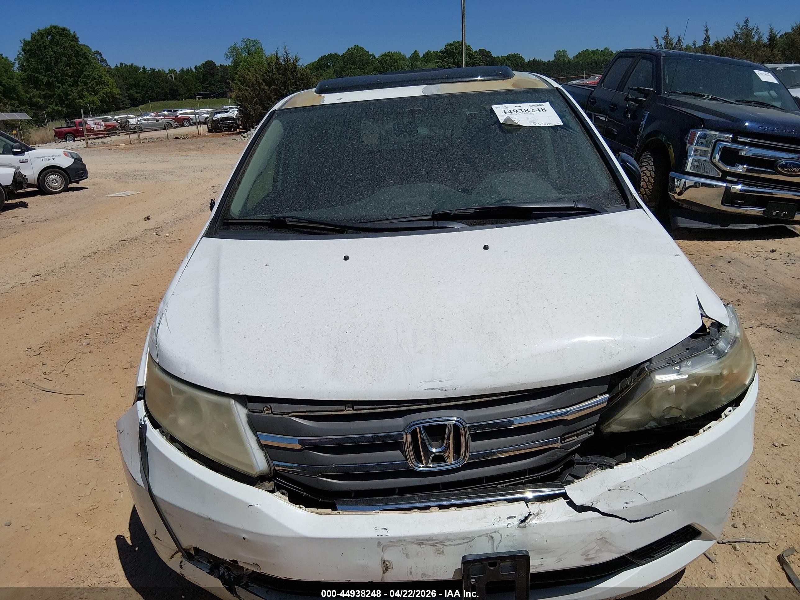 2013 Honda Odyssey Ex-l White vin: 5FNRL5H63DB053934