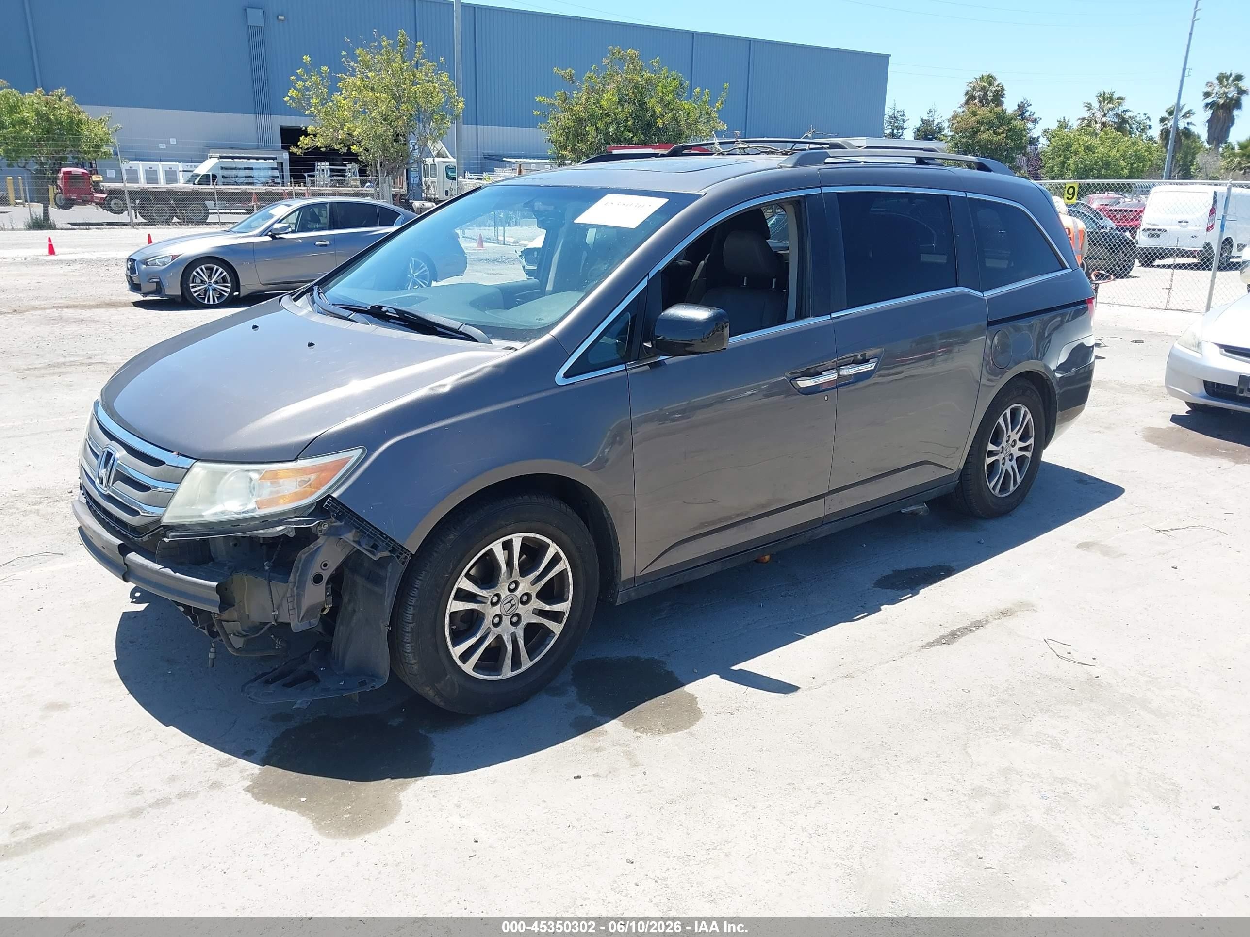 2013 Honda Odyssey Ex-l Gray vin: 5FNRL5H63DB091079