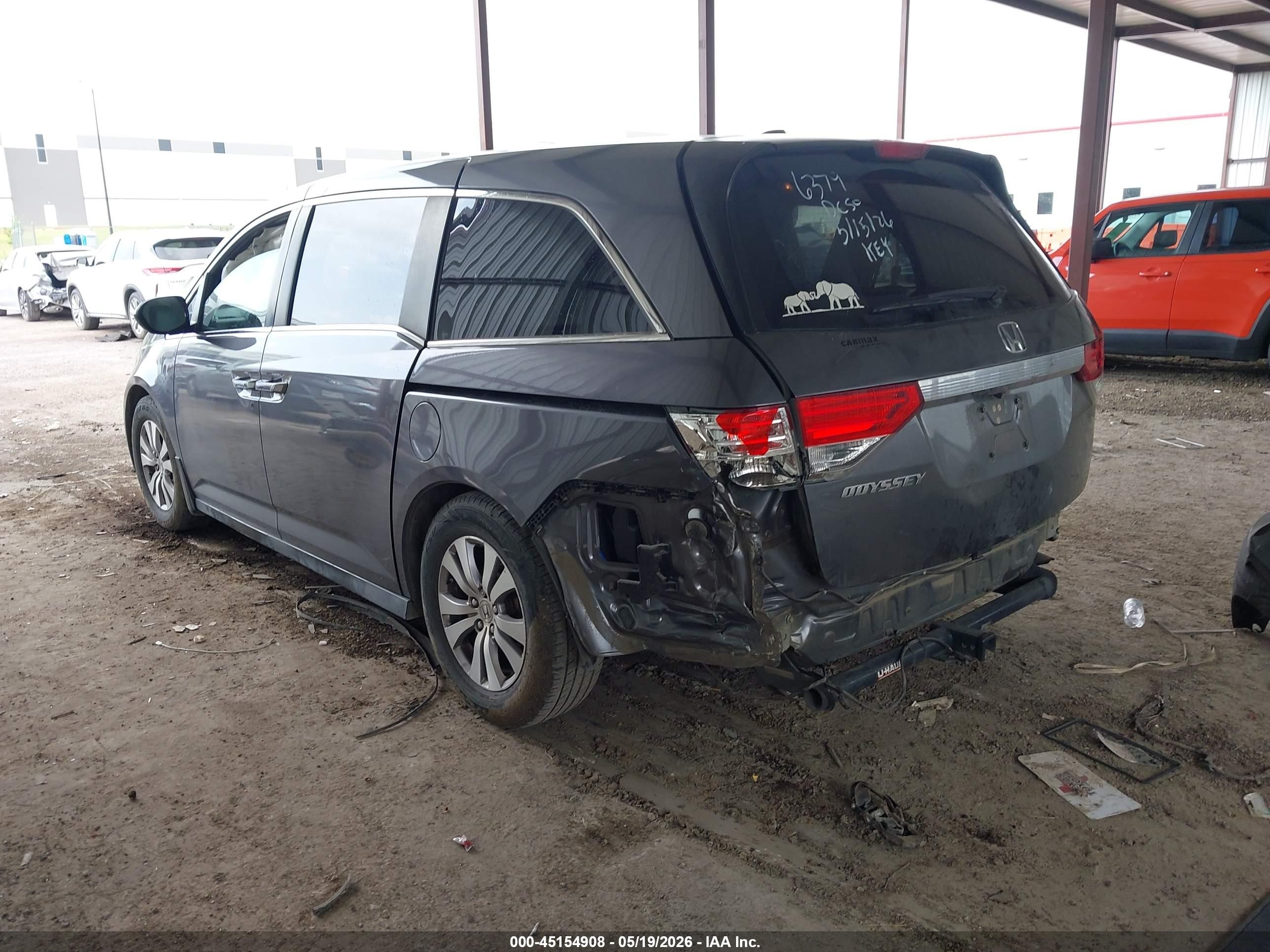 2014 Honda Odyssey Ex-l Gray vin: 5FNRL5H63EB011152